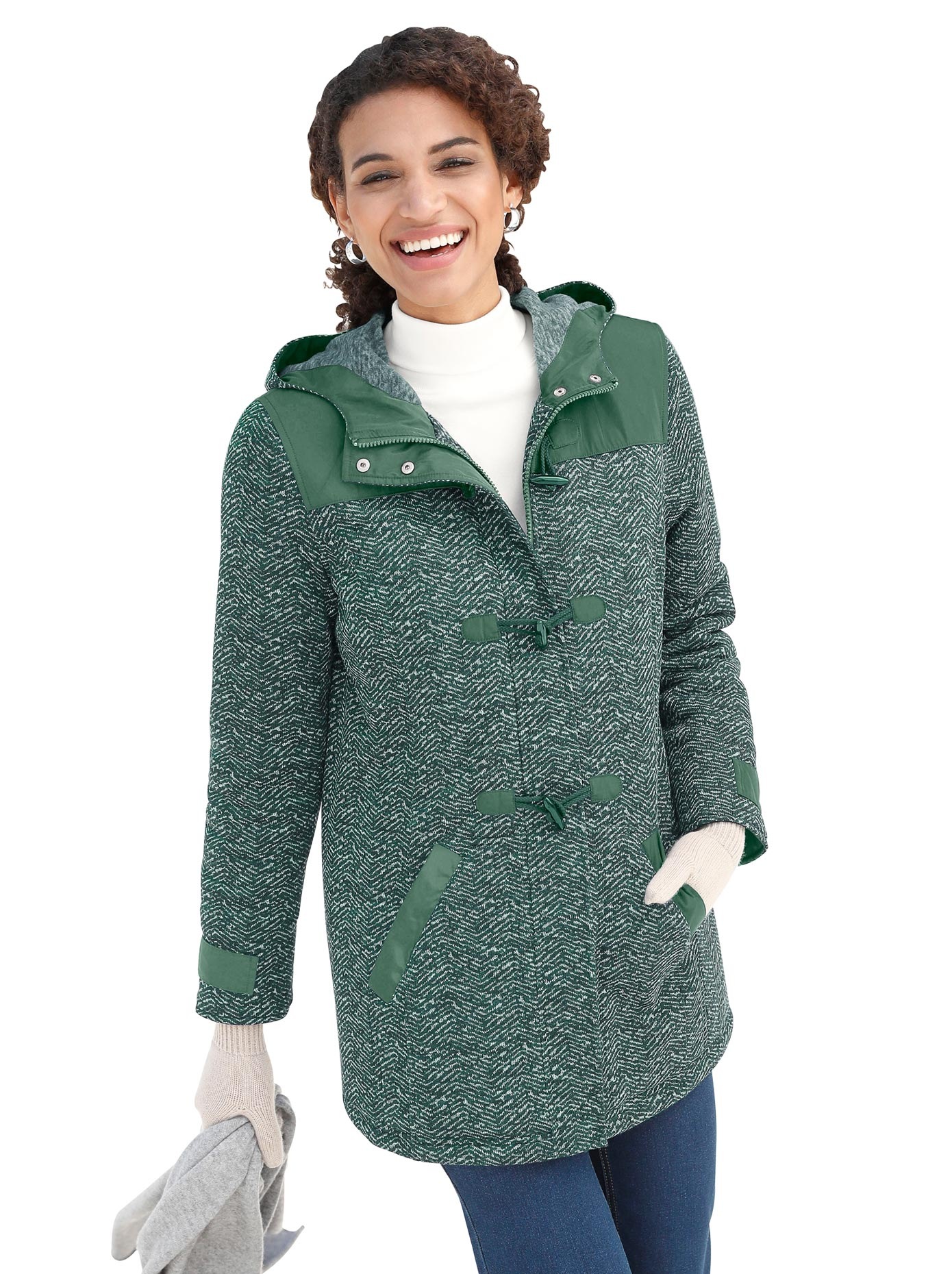 Jacke aus hochwertig garngefärbtem Strick-Fleece