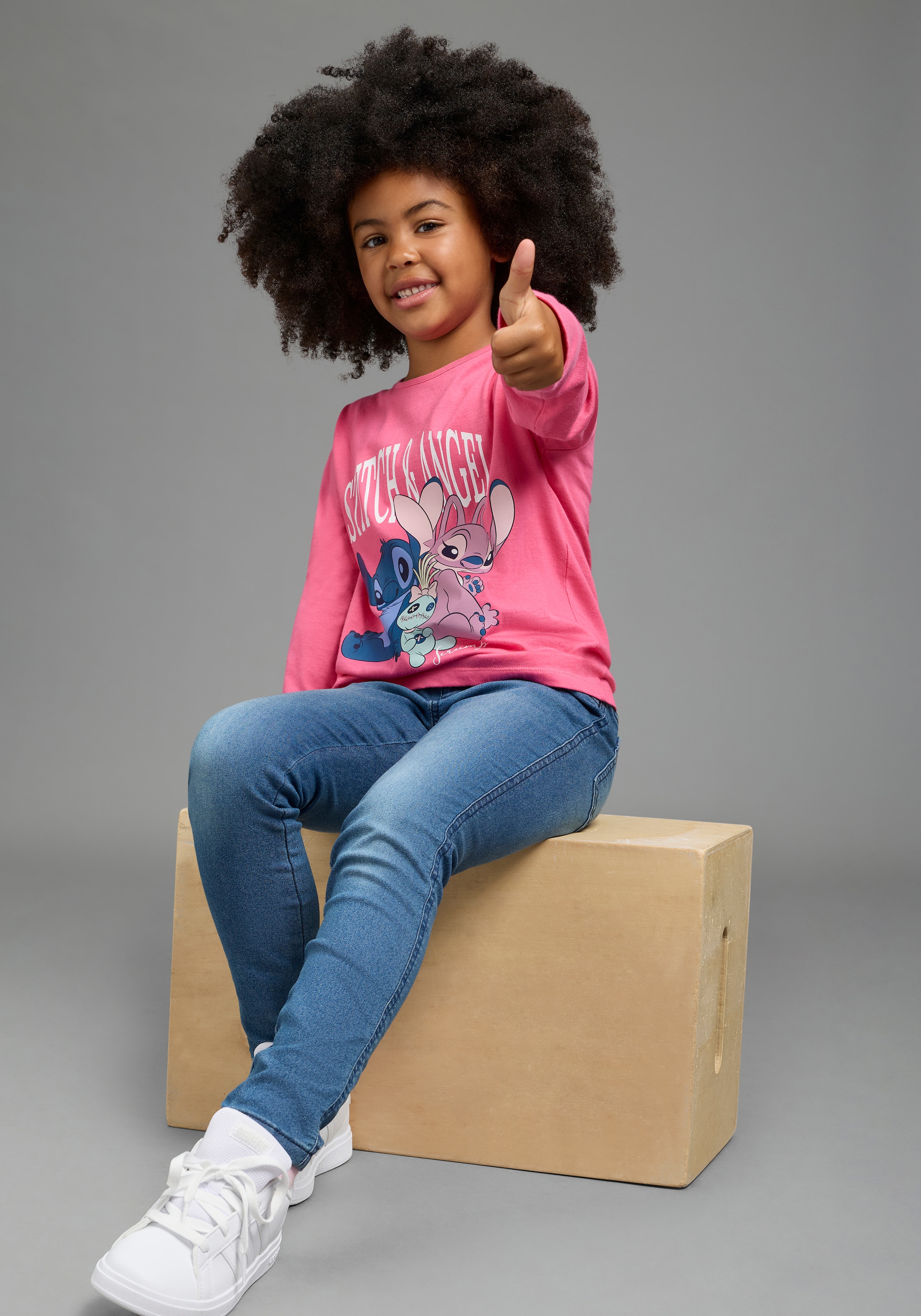 KIDSWORLD T-shirt à manches longues »STITCH Shirt, Disney« Manches longues, coupe basique, col rond, imprimé
