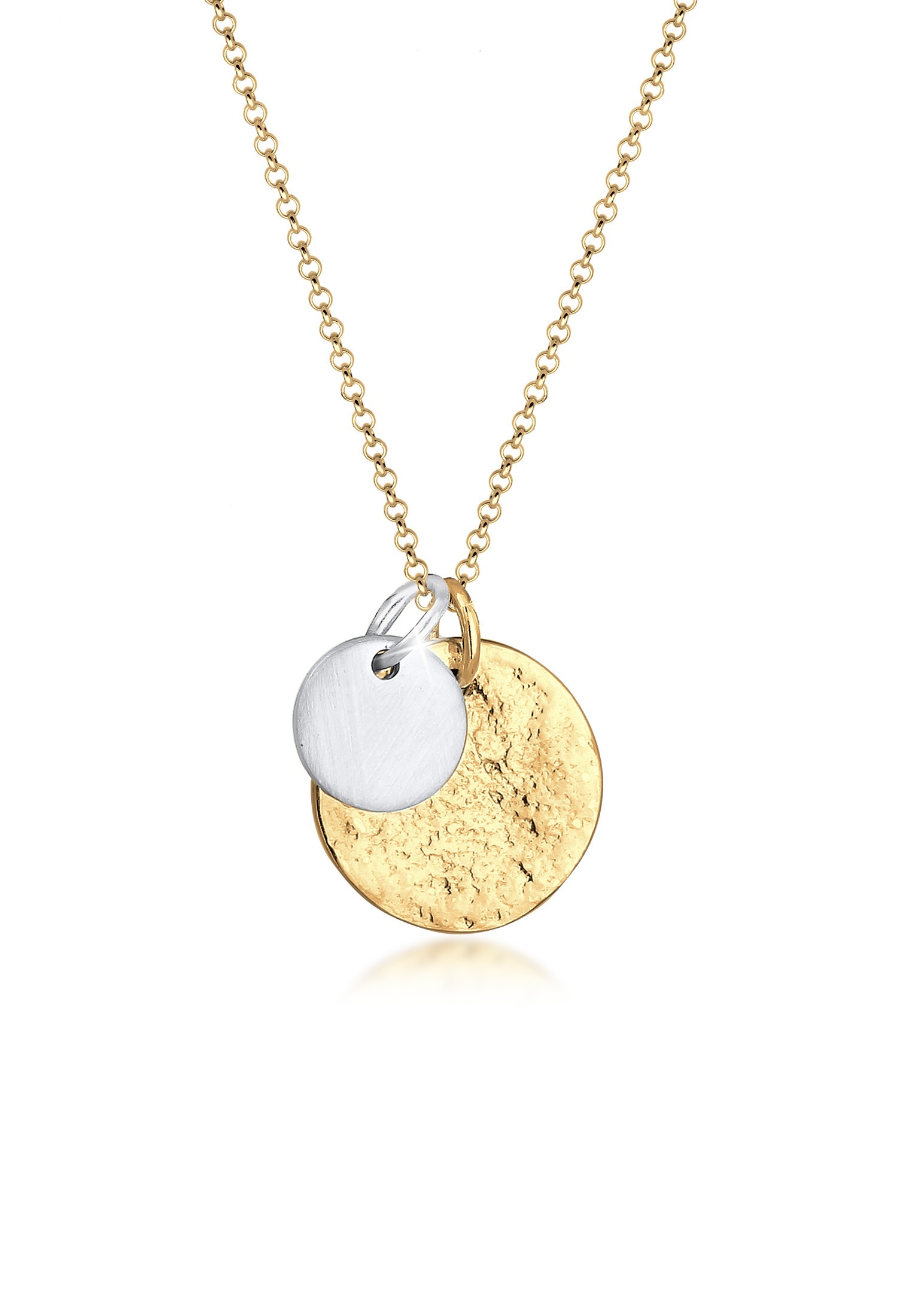 Image of Elli Kette mit Anhänger »Plättchen Münzen Organic Look 925 Silberfarben« bei Ackermann Versand Schweiz