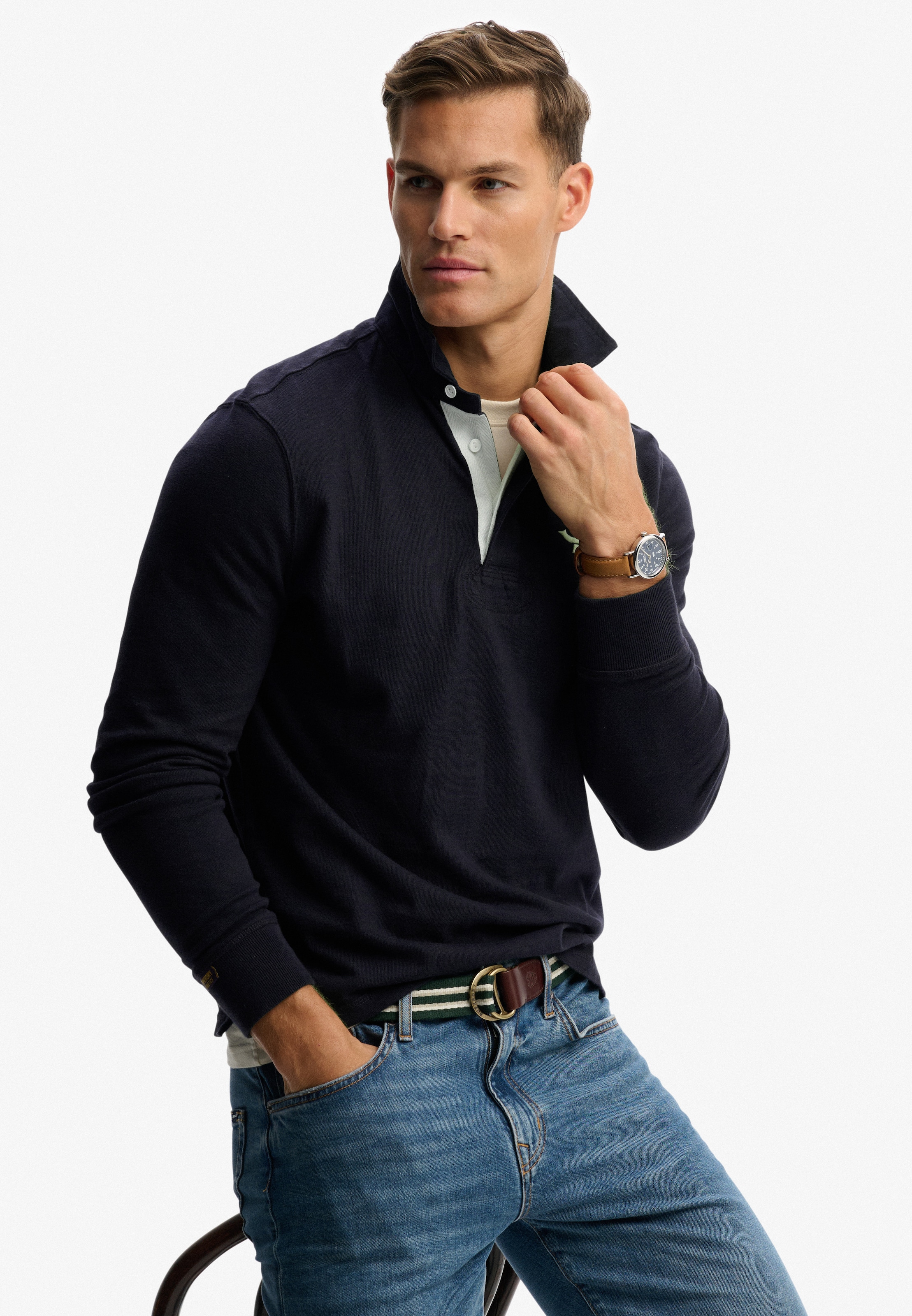 Superdry T-shirt à manches longues »VINTAGE ATHLETIC RUGBY« Baumwolle, relaxed fit