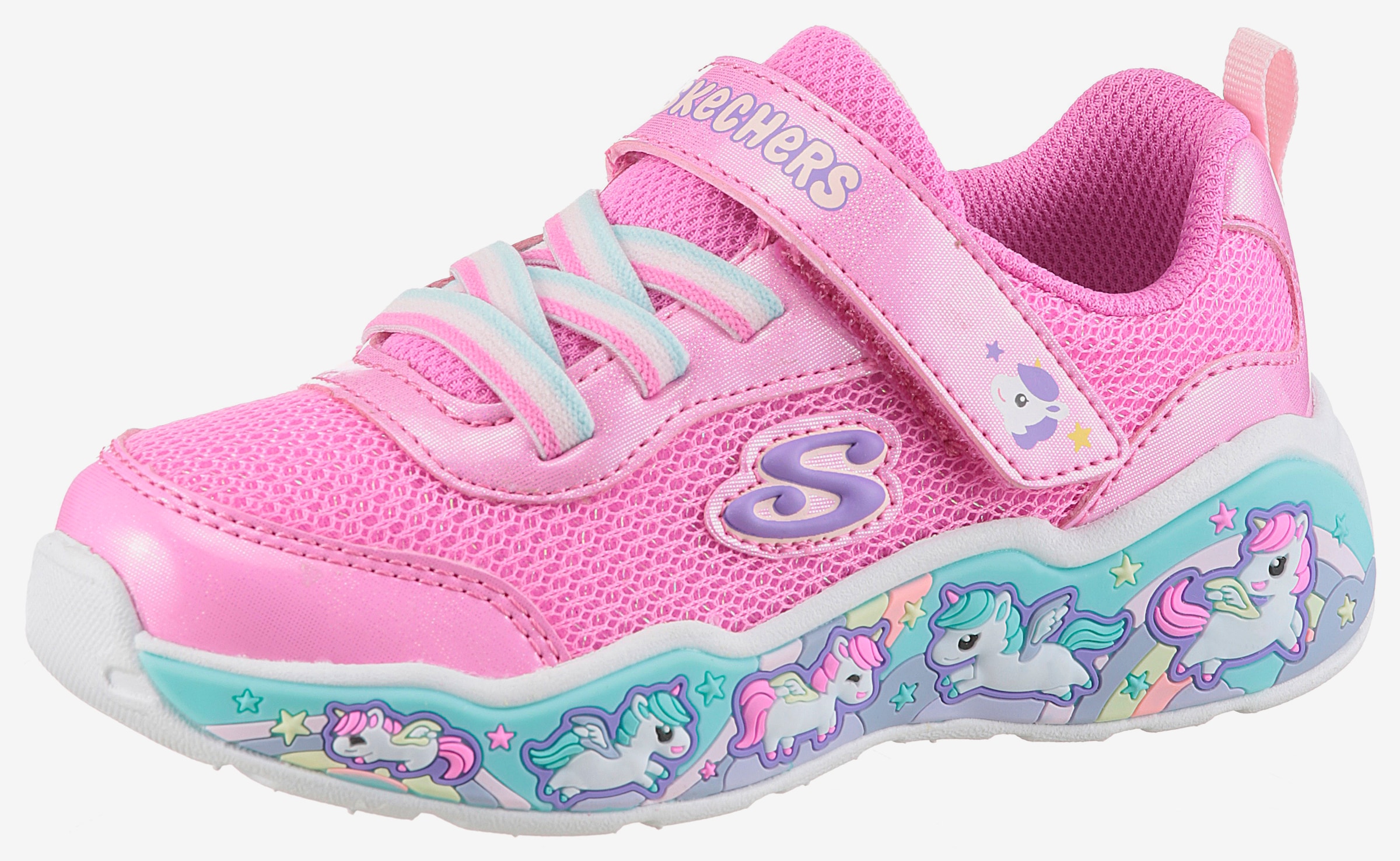 Skechers Lauflernschuh »PLAY SCENE-FUN SQUAD«  Sneaker mit bunten Motiven verziert, Grössenschablone zum Download
