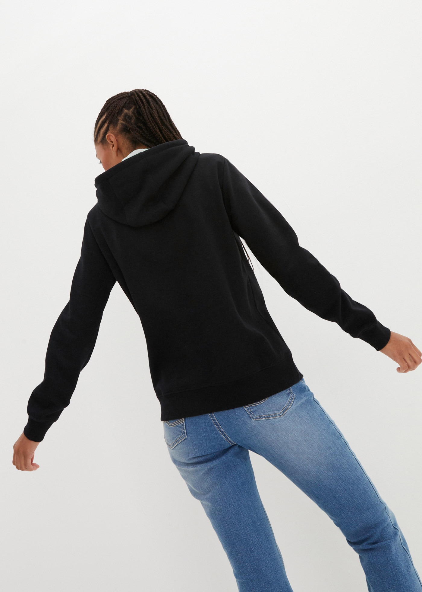 bonprix Hoodie , mit Stehkragen, Oversize Passform, aus Baumwolle

