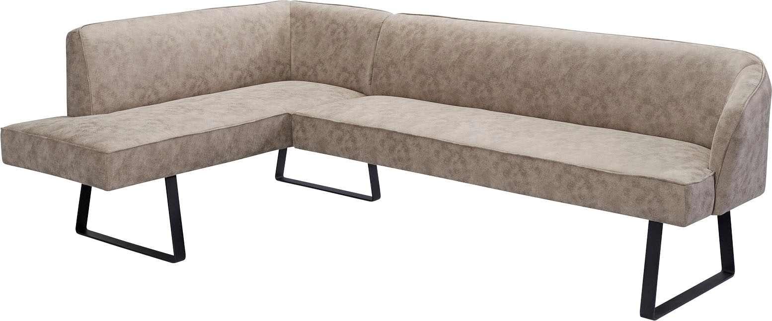 exxpo - sofa fashion Eckbank »Americano«, mit Keder und Metallfüssen, Bezug in verschiedenen Qualitäten