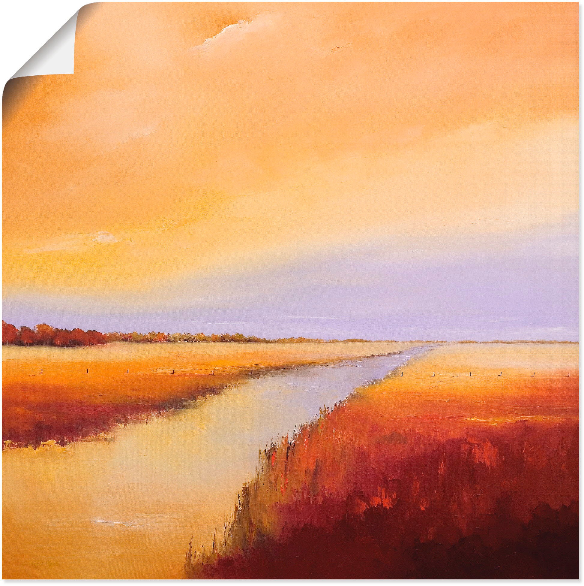 Image of Artland Wandbild »Polder«, Gewässer, (1 St.), in vielen Grössen & Produktarten -Leinwandbild, Poster, Wandaufkleber / Wandtattoo auch für Badezimmer geeignet bei Ackermann Versand Schweiz