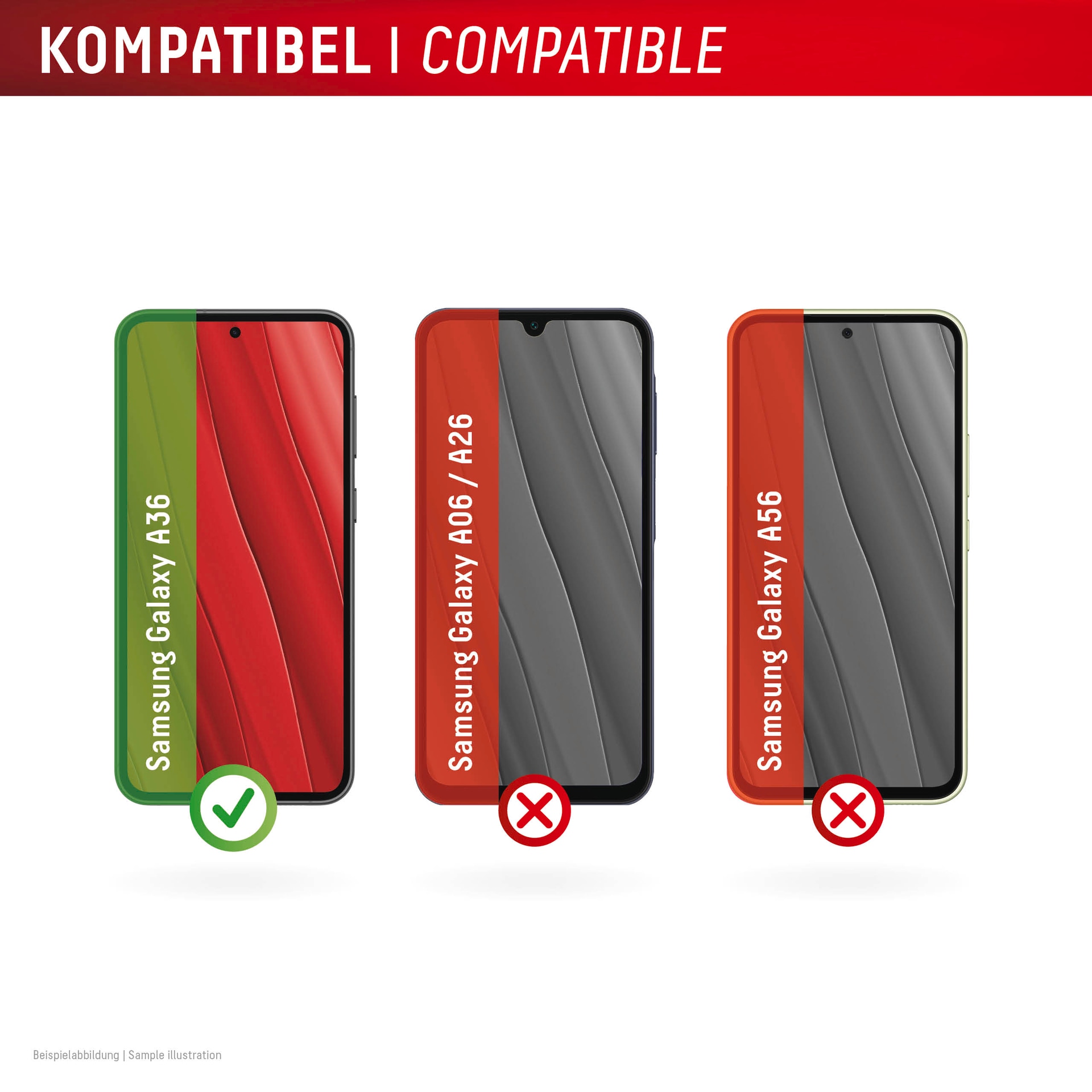 Displex Displayschutzglas »Real Glass Screen Protector«, für Samsung Galaxy A36, Displayschutzfolie, Schutzfolie, Bildschirmschutz, kratz- & stossfest