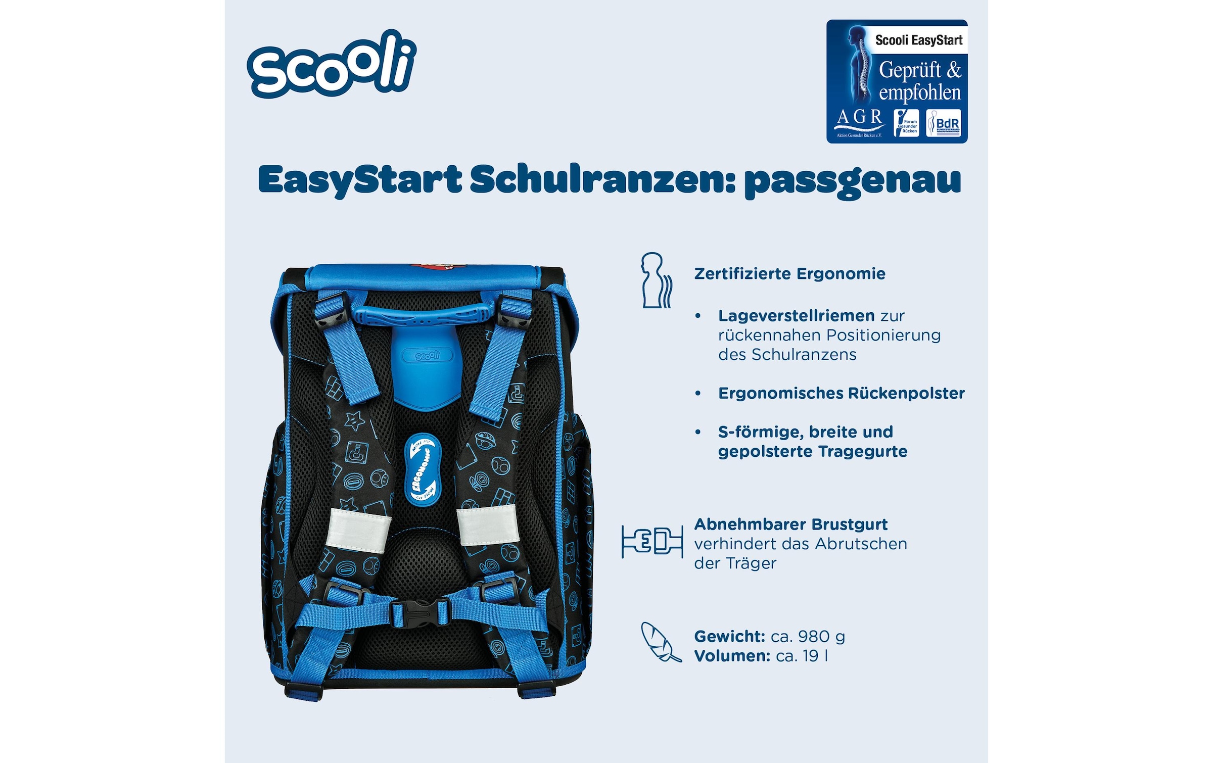 Scooli Schulranzen »Easy Start« Reflektoren