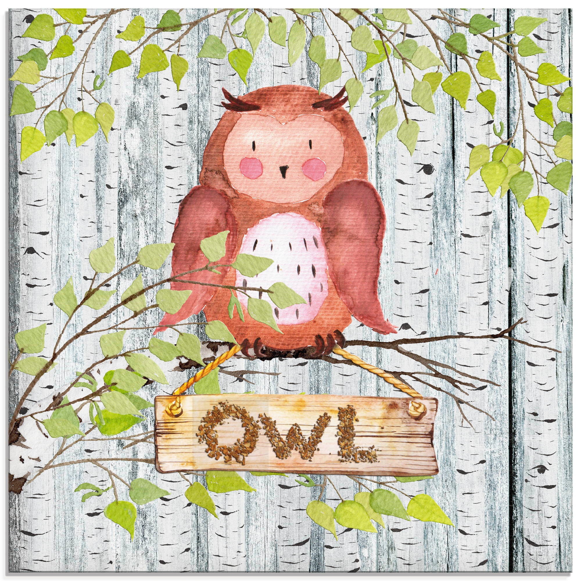 Image of Artland Glasbild »Waldfreunde- die kluge Eule«, Tiere, (1 St.) bei Ackermann Versand Schweiz