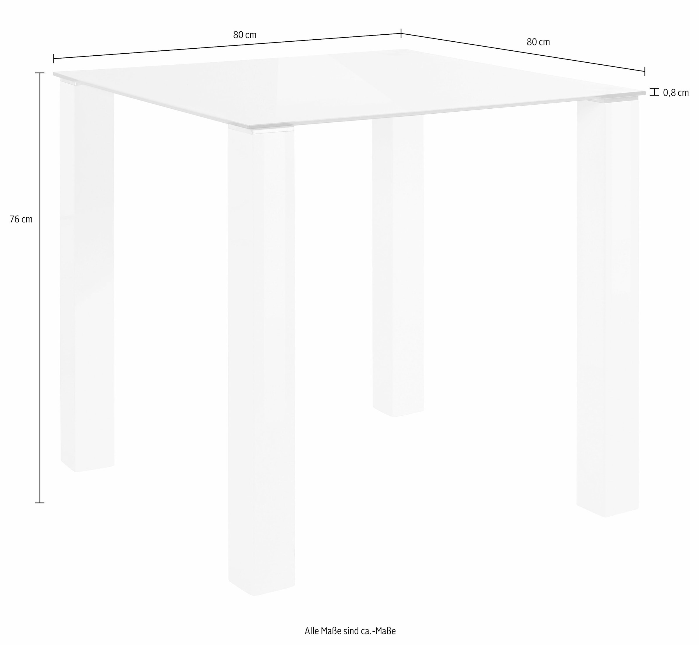 Glastisch, tlg.), 80 (Set, 5 cm jetzt Essgruppe, mit INOSIGN kaufen Breite