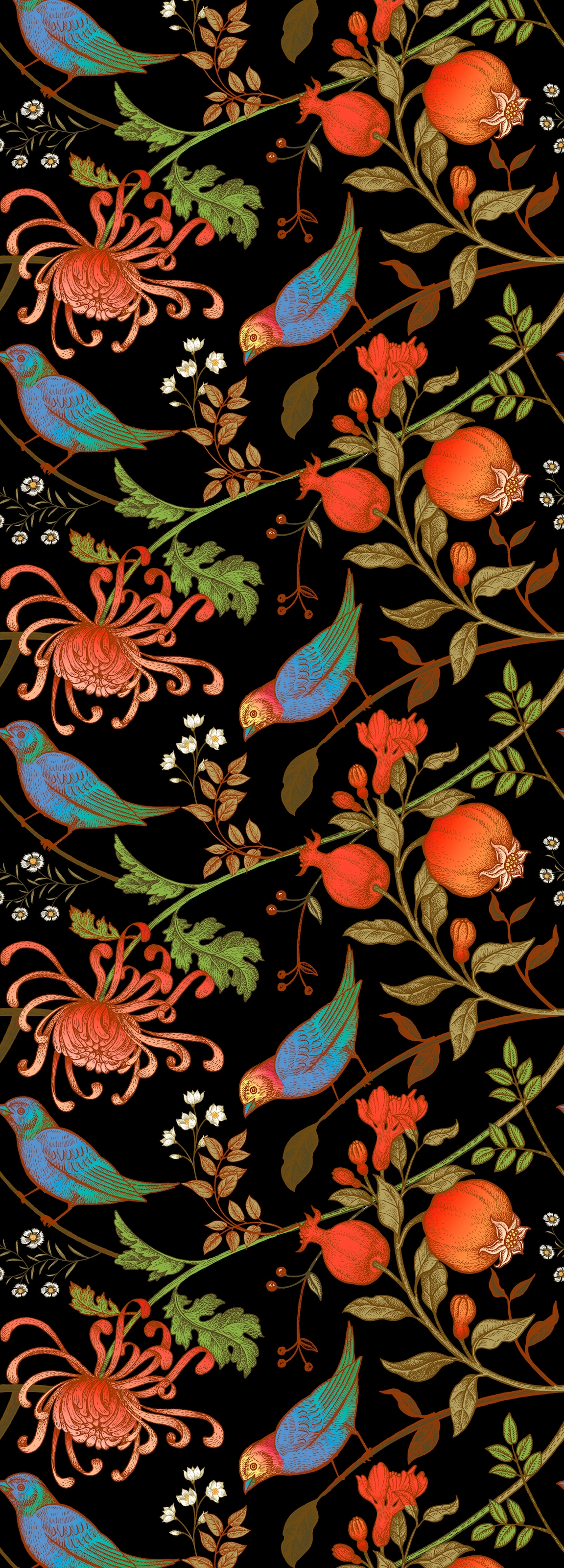 Image of queence Vinyltapete "Fine" Motiv bedruckt botanisch floral gemustert natürlich glatt 90x250cm, selbstklebend, kinderleichte Anbringung, Sticker