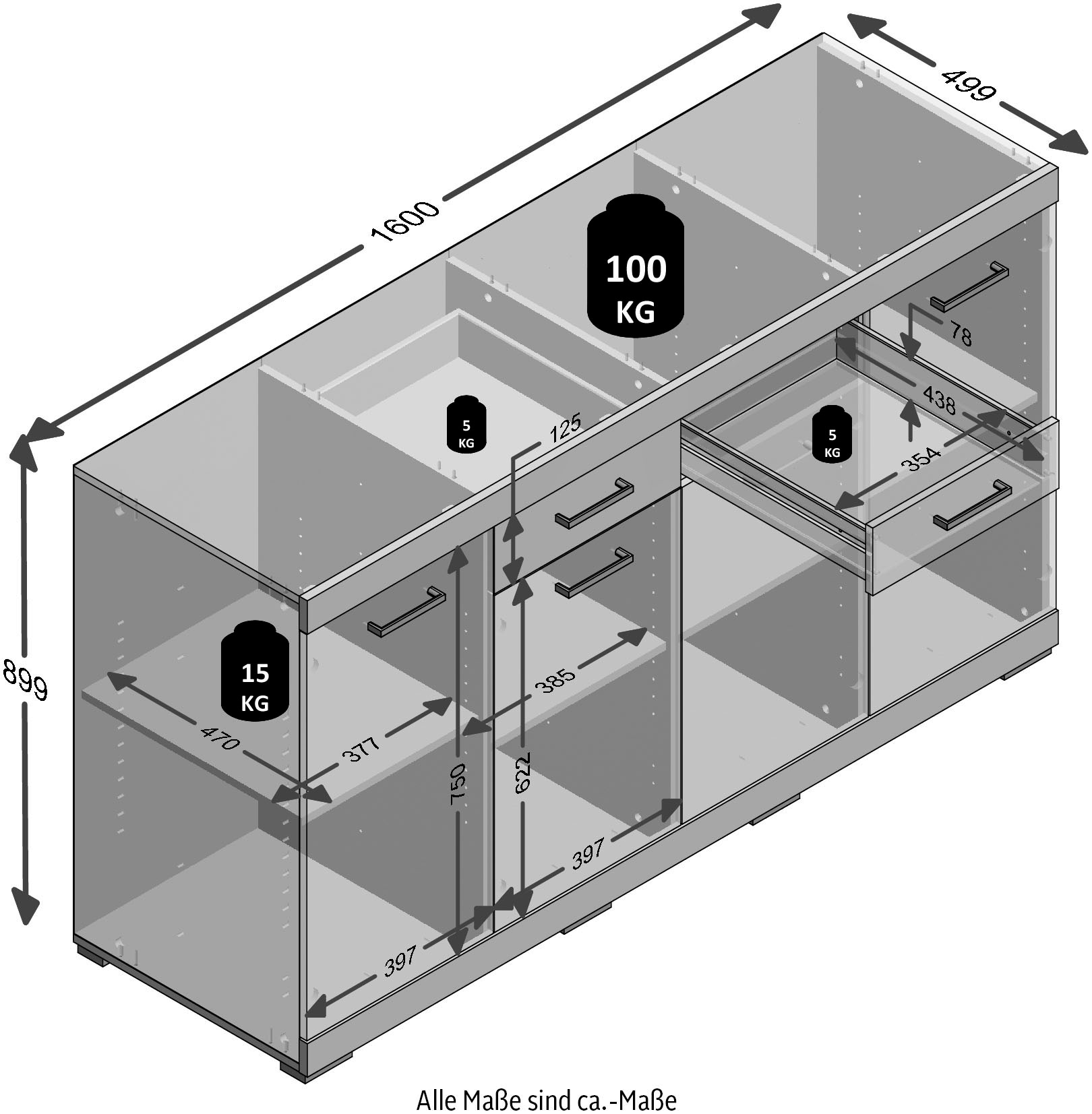 FMD Commode »Bristol« Breite 160 cm