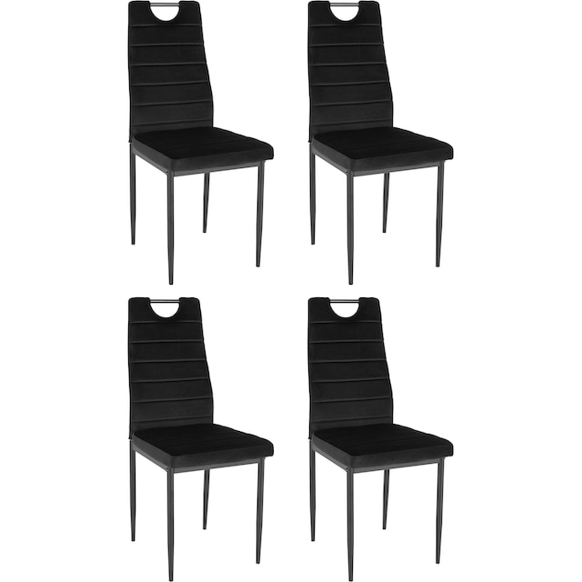 INOSIGN Esszimmerstuhl, (Set), 4 St., Samtstoff, (2 oder 4 Stück) mit  Samtbezug, Rückenlehne mit Griff zum Zurückziehen günstig kaufen