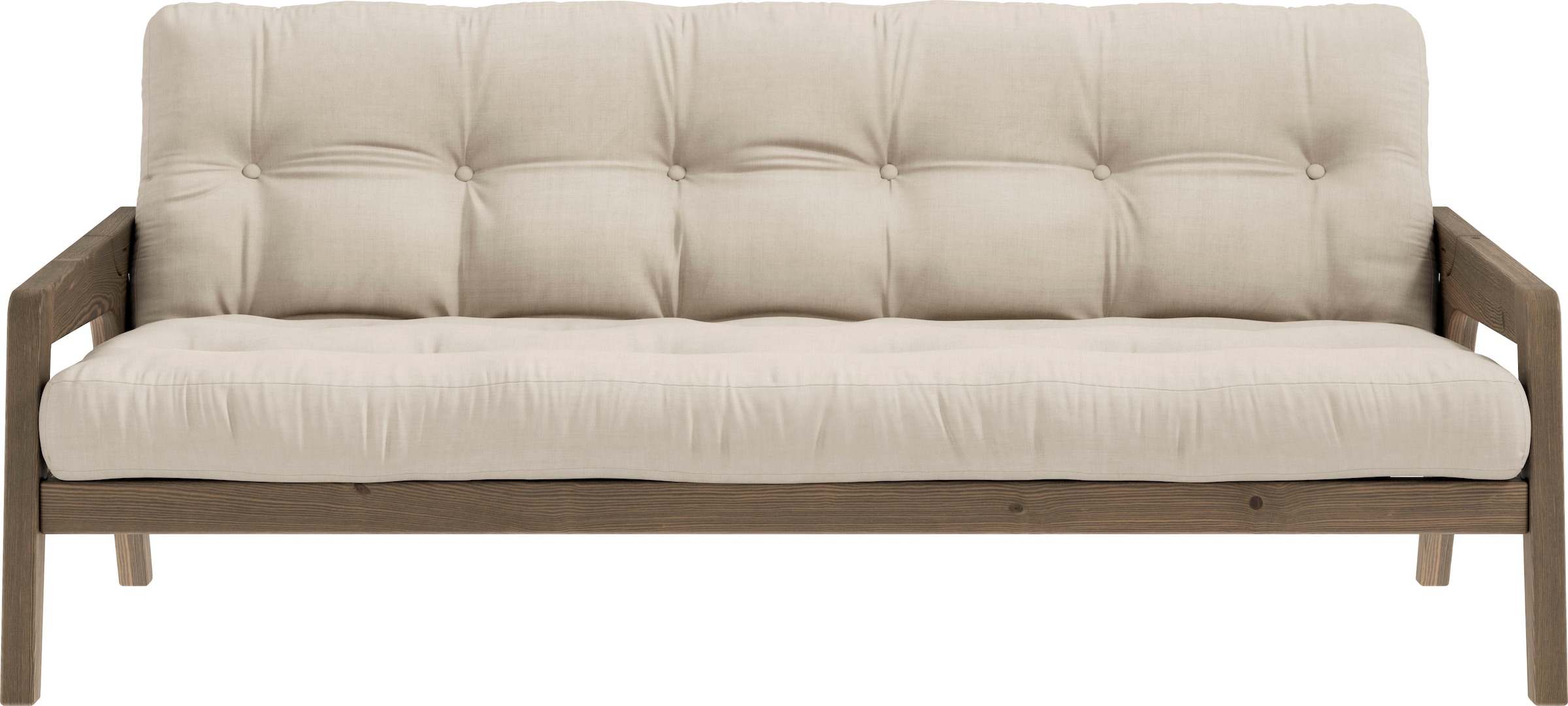 Image of Karup Design Schlafsofa "Grab, inkl. Futonmatratze - aus massivem Kieferholz, 130x190 cm" Mit Holzstruktur, inkl. Futonmatratze, Liegefläche 130x190 cm