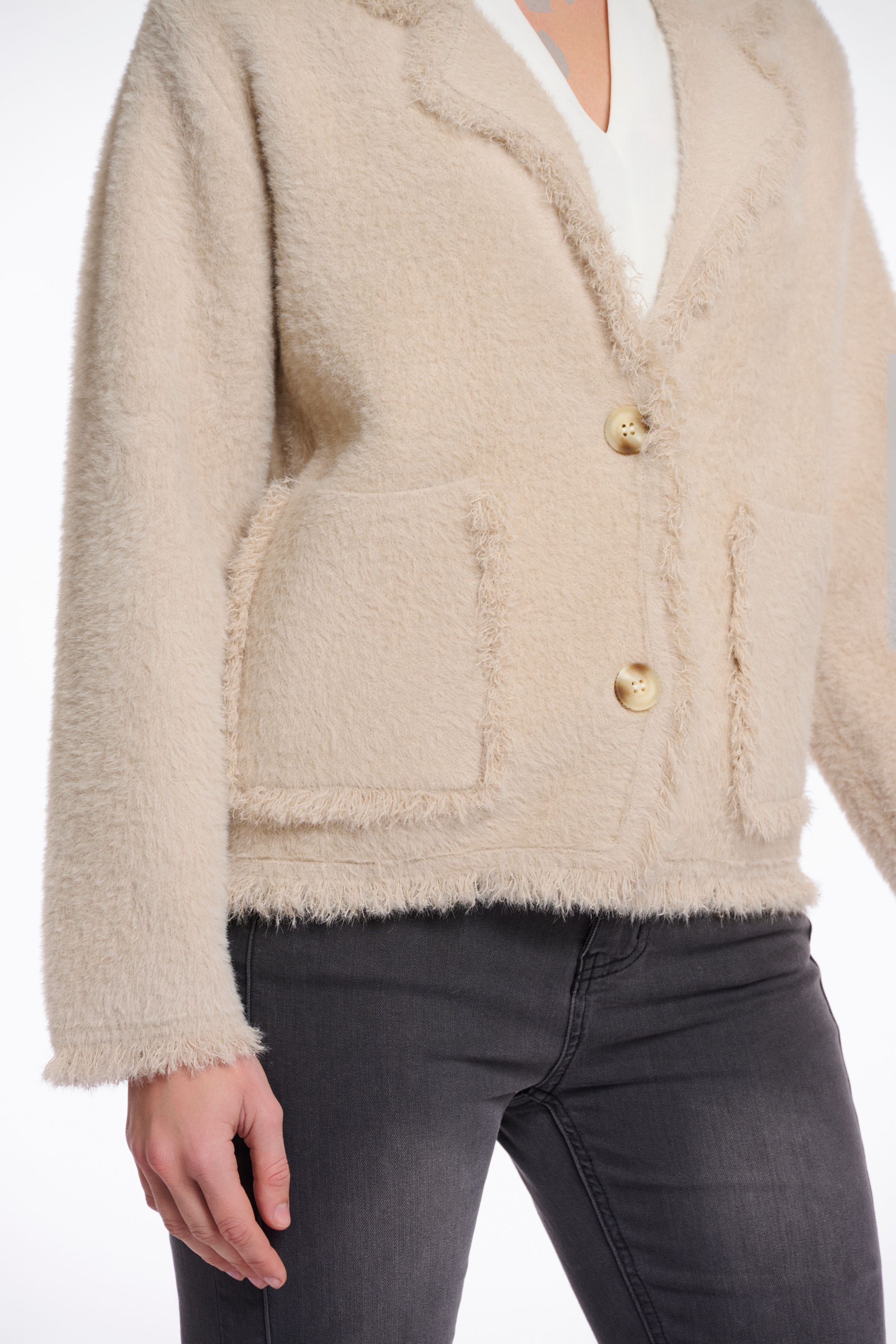 Rino & Pelle Bouclèjacke »SENA« mit Revers Kragen