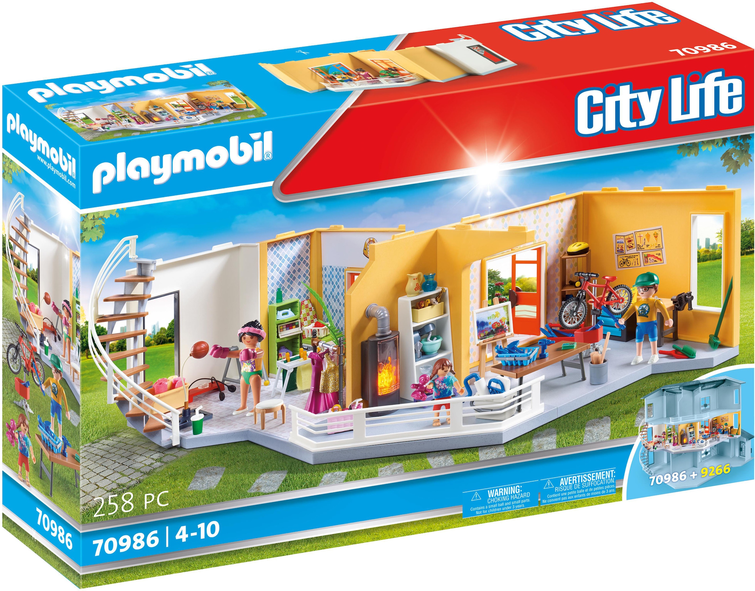 Image of Playmobil® Konstruktions-Spielset »Etagenerweiterung Wohnhaus (70986), City Life«, (258 St.), mit Licht, Made in Germany bei Ackermann Versand Schweiz