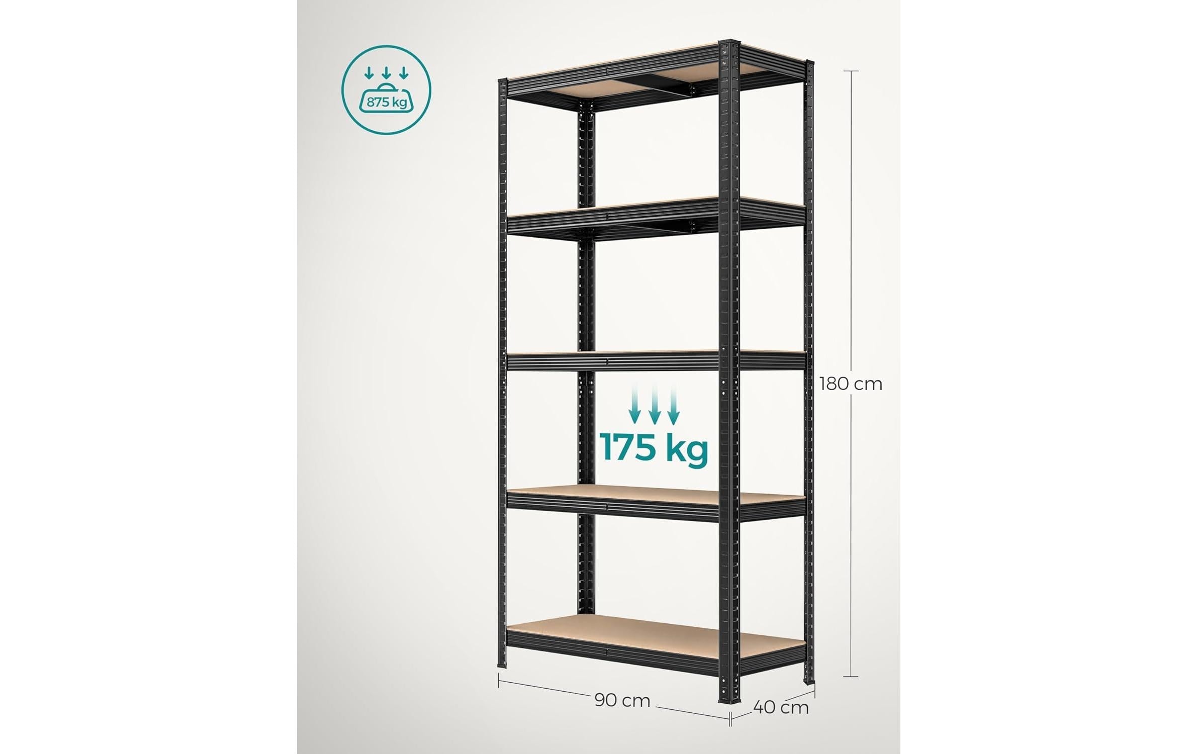 SONGMICS Étagère »Songmics Regal 5 Ablagen Schwarz«