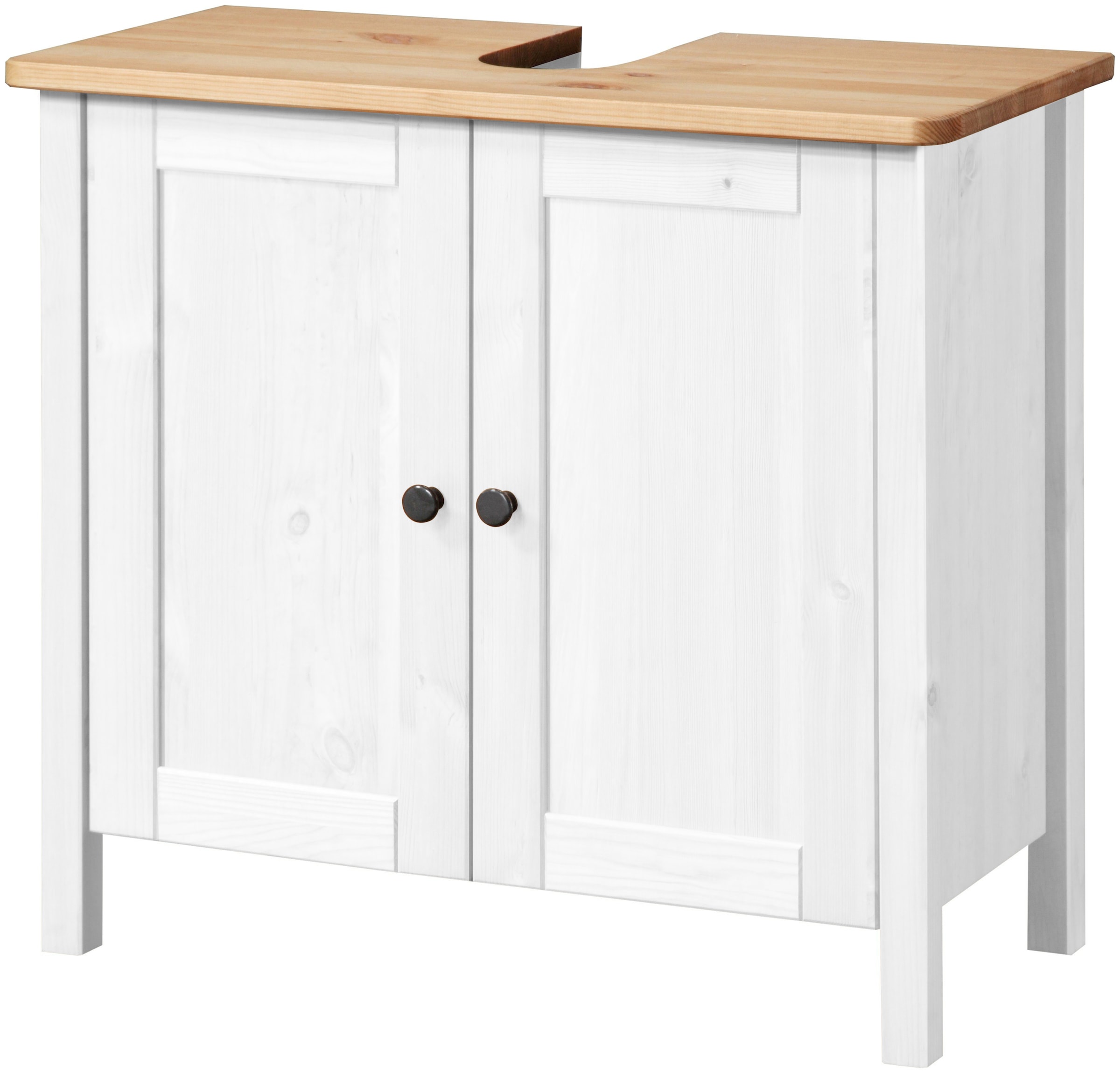 Image of welltime Waschbeckenunterschrank "Sylt" Badmöbel im Landhaus-Stil, Breite 64 cm, aus Massivholz
