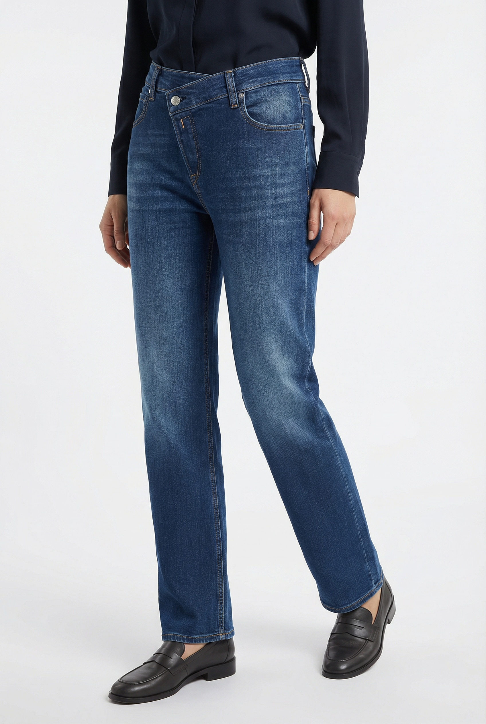 Replay Weite Jeans »ZELMAA« mit asymmetrischem Verschluss