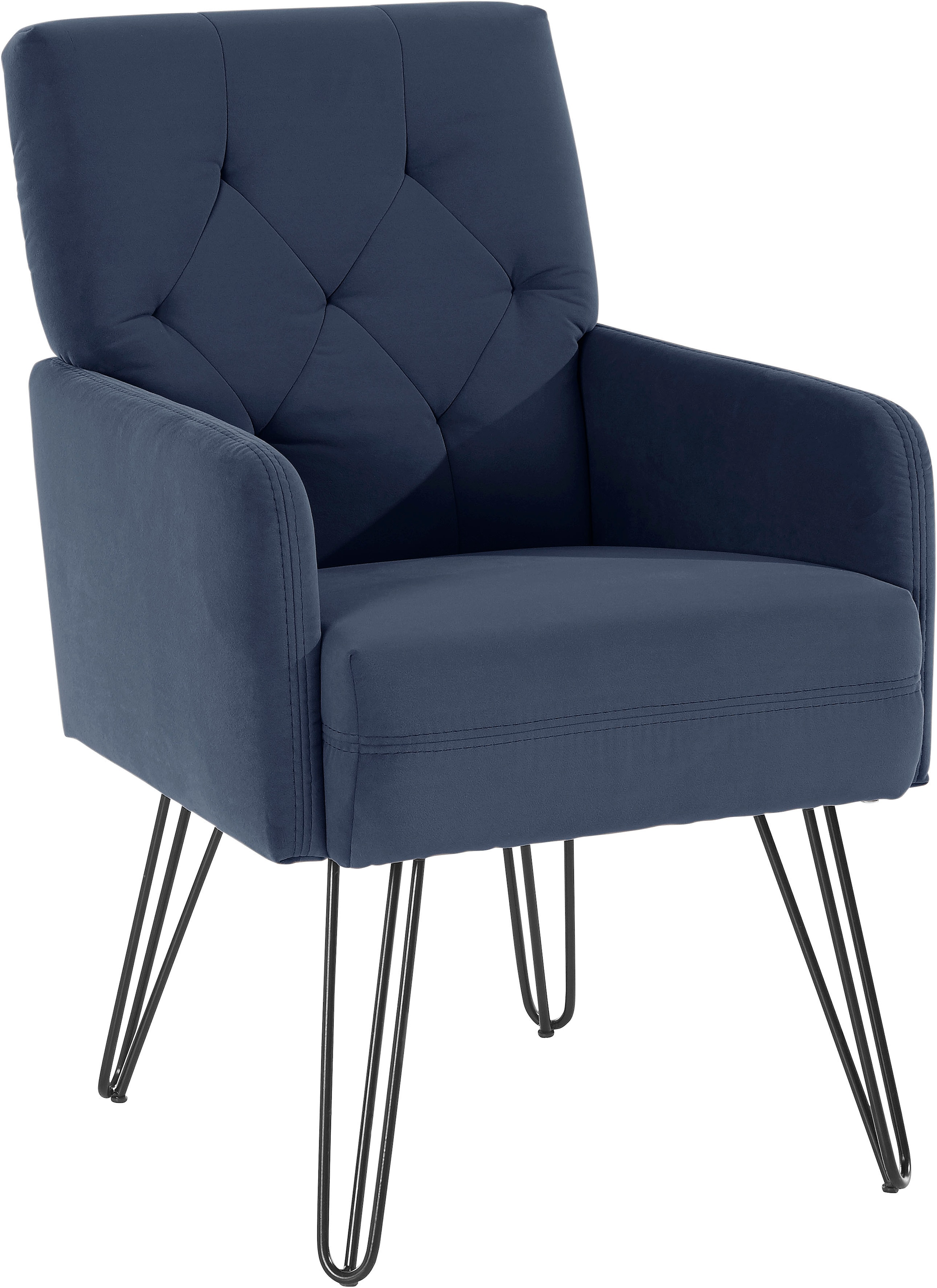 exxpo - sofa fashion Sessel »Doppio, Loungesessel mit Designuntergestell, bequem und elegant« aufwendige Rückenverarbeitung, Breite 61 cm