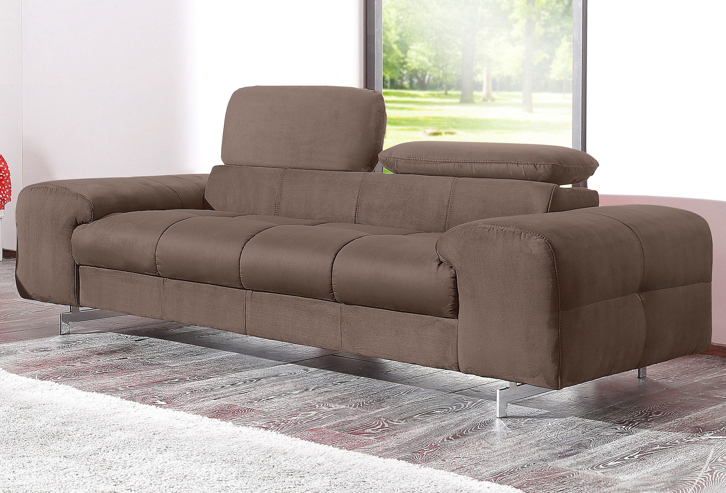 COTTA 2-places »Chef« Big-Sofa mit Kopfteilverstellung, edle Metallkufen