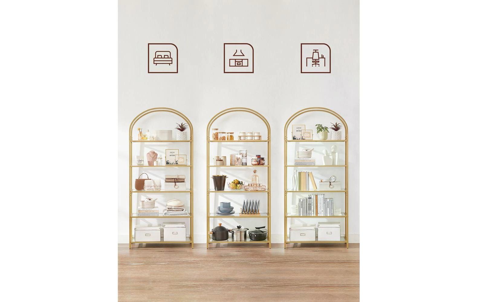 VASAGLE Regal »30.2 x 83 x 1 cm, Goldfarben«