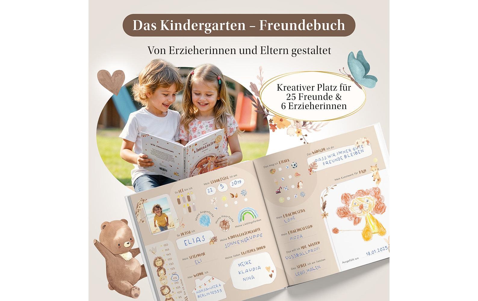   Tagebuch »Eulentaler Boho« DIN A4 Liebevolles Freundealbum für Kita-Erinnerungen