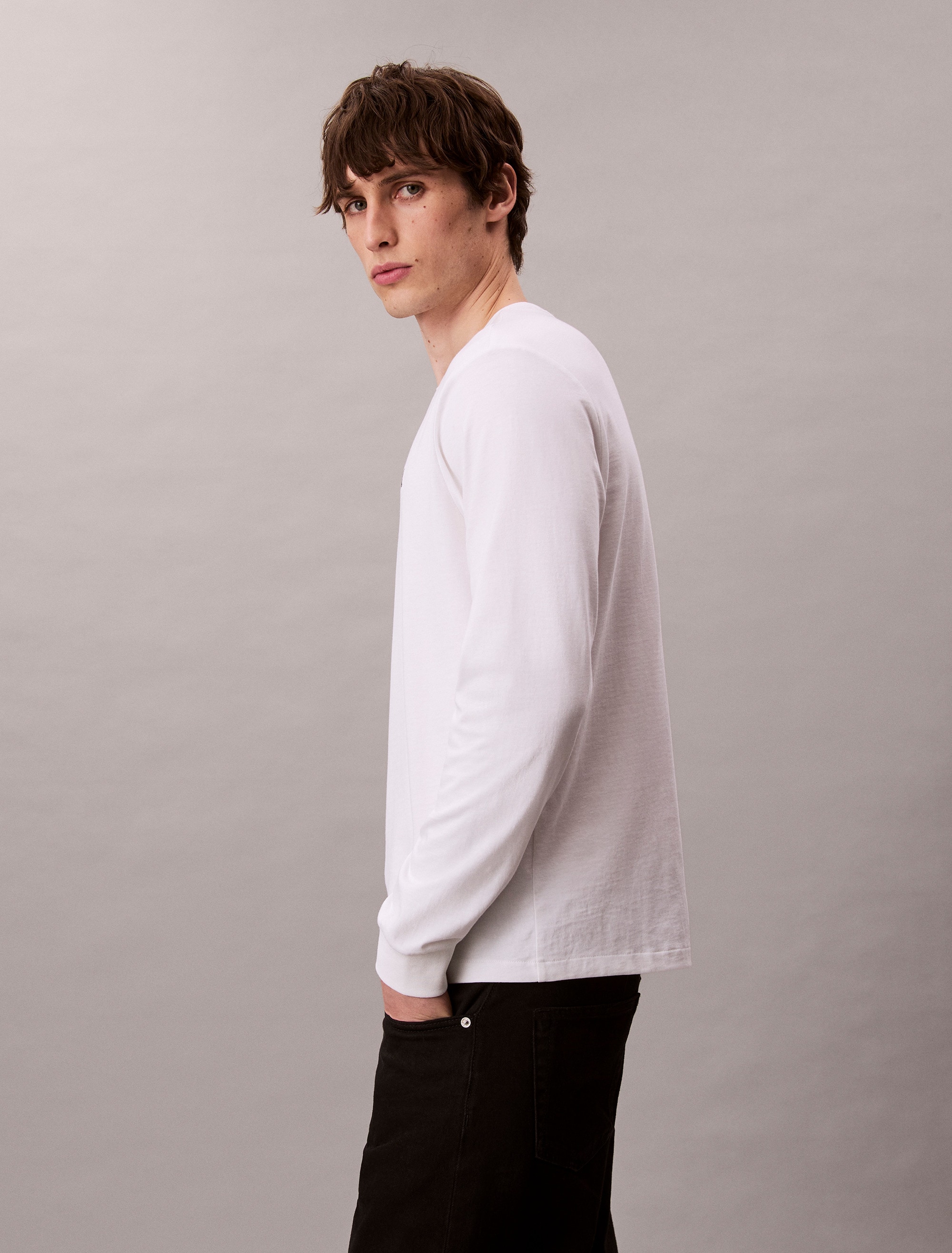 Calvin Klein Jeans Langarmshirt »LS EASY MONOGRAM TEE« Mit Rundhalsausschnitt, regular fit