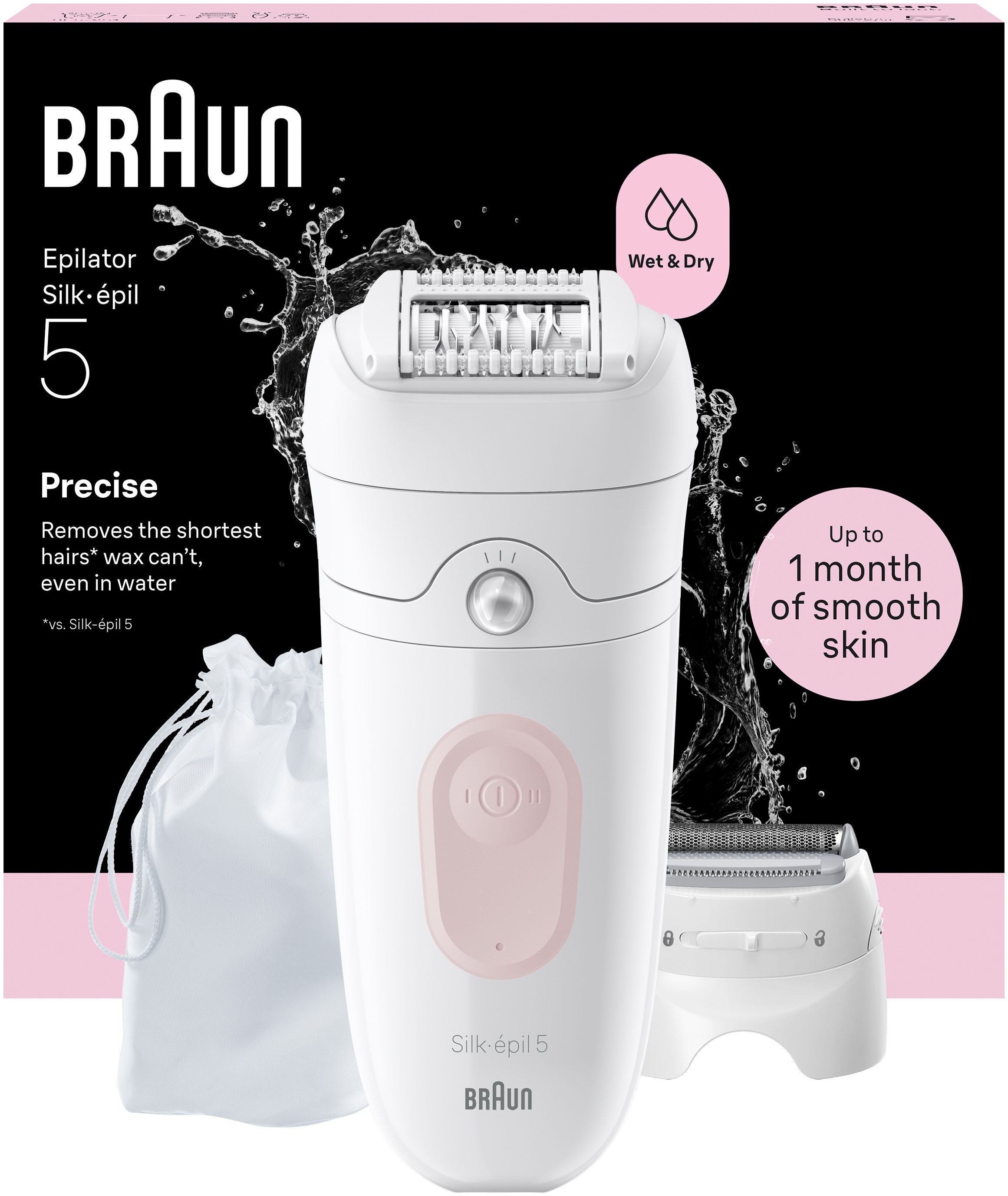 Image of Braun Epilierer "Silk-épil 5 SE5-030" Wet & Dry, Einfache Haarentfernung, Rasieraufsatz und Trimmeraufsatz