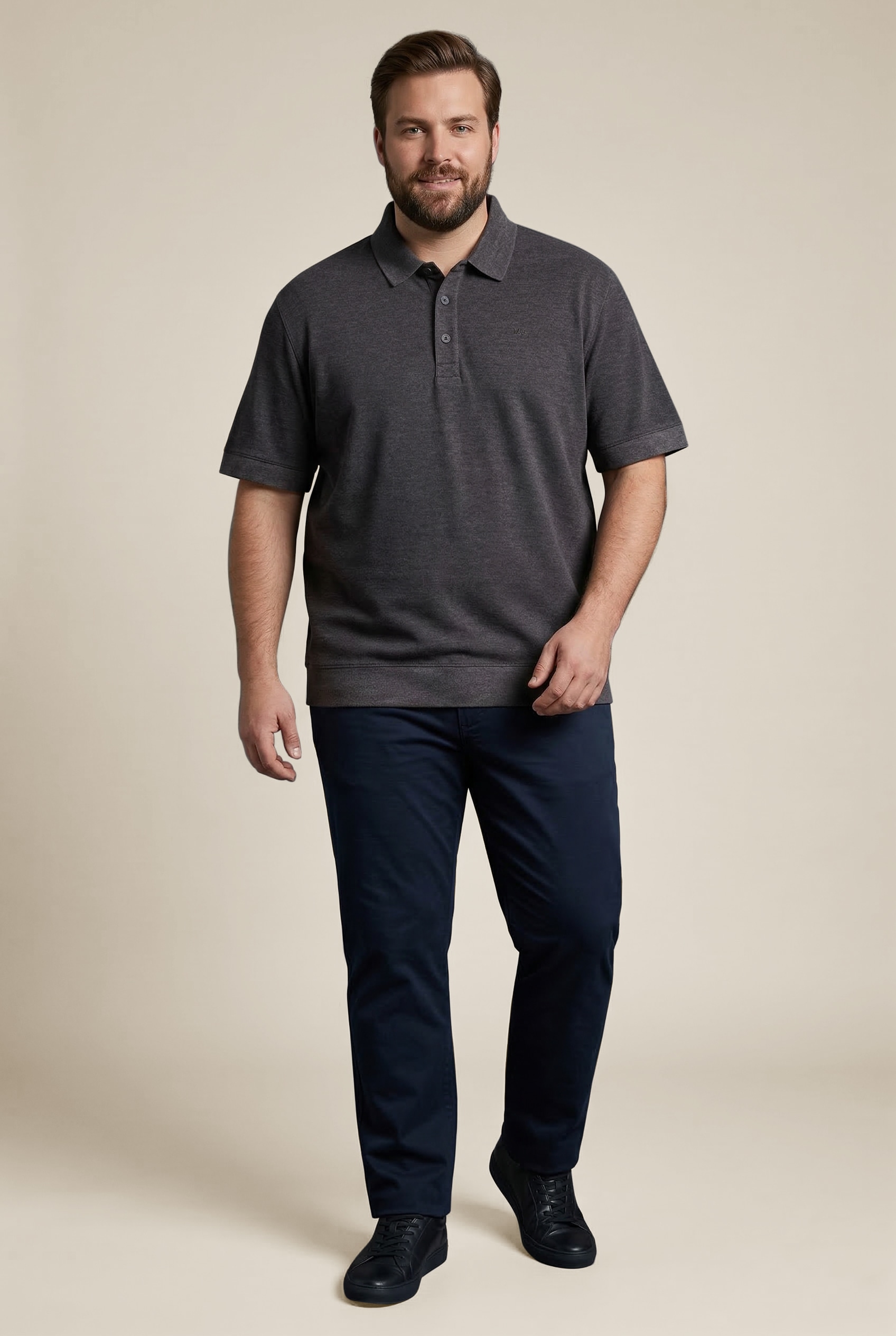 Man's World Plus Polo »auch in Grosse Grössen bis Gr. 7XL Bauch-Fit« coupe Regular Fit, manches courtes, uni, en piqué