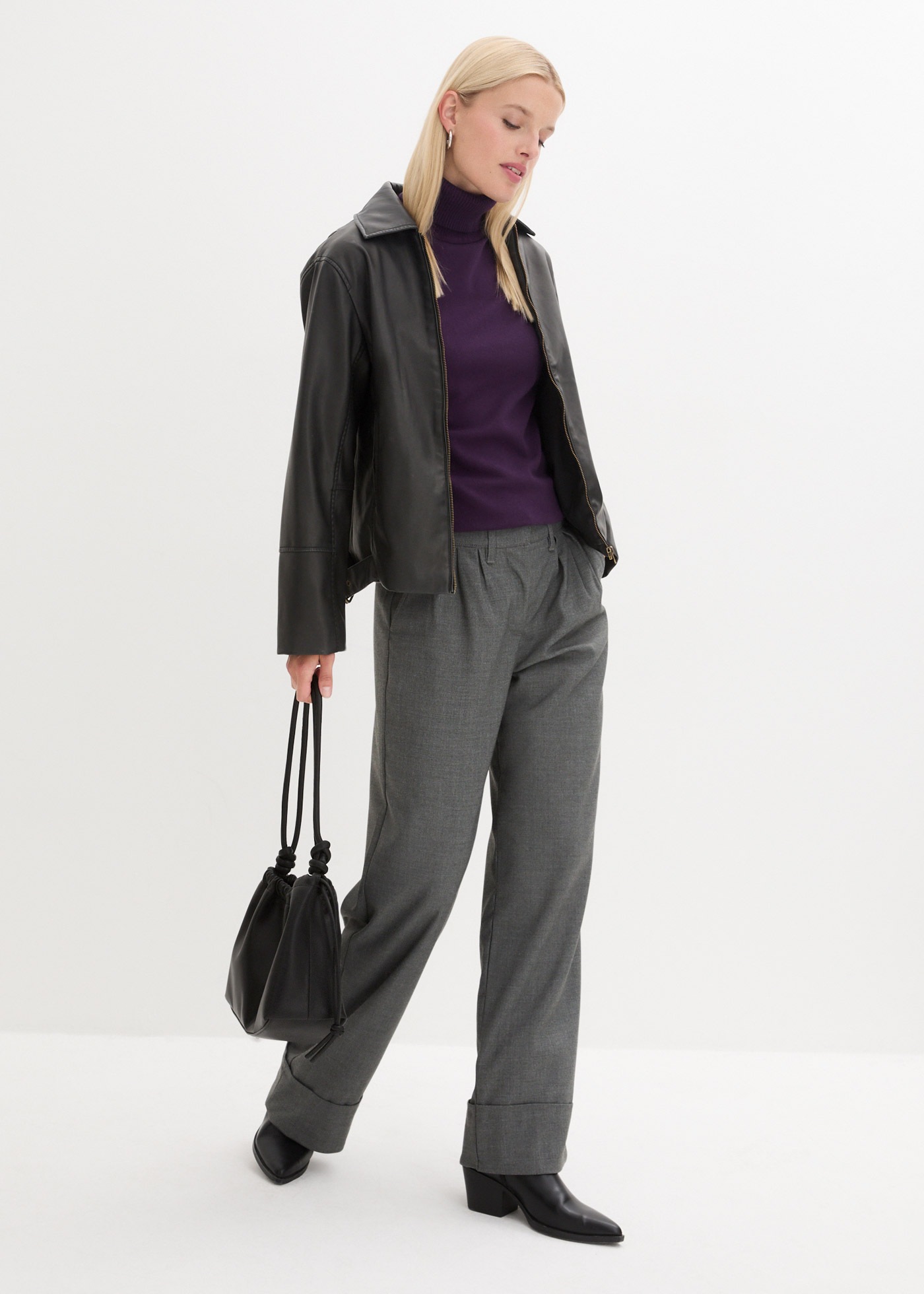 bonprix Rollkragenpullover »Rollkragenpullover, Kurzarm« aus Baumwolle und Polyamid, mit Rollkragen, Kurzarm-Design