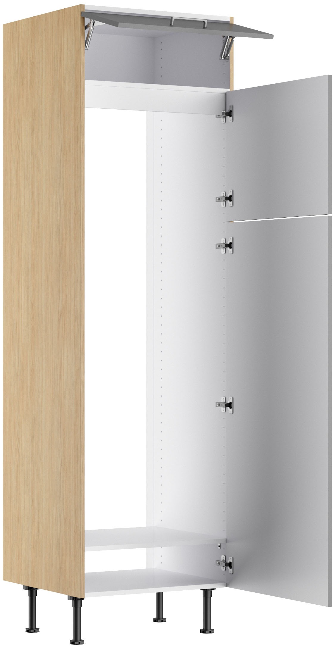 KOCHSTATION Armoire réfrigérée encastrable »KS-Lucy« Breite 60 cm, m. 2 Türen, 1 Klappe, Soft-Close, höhenverstellbare Füsse