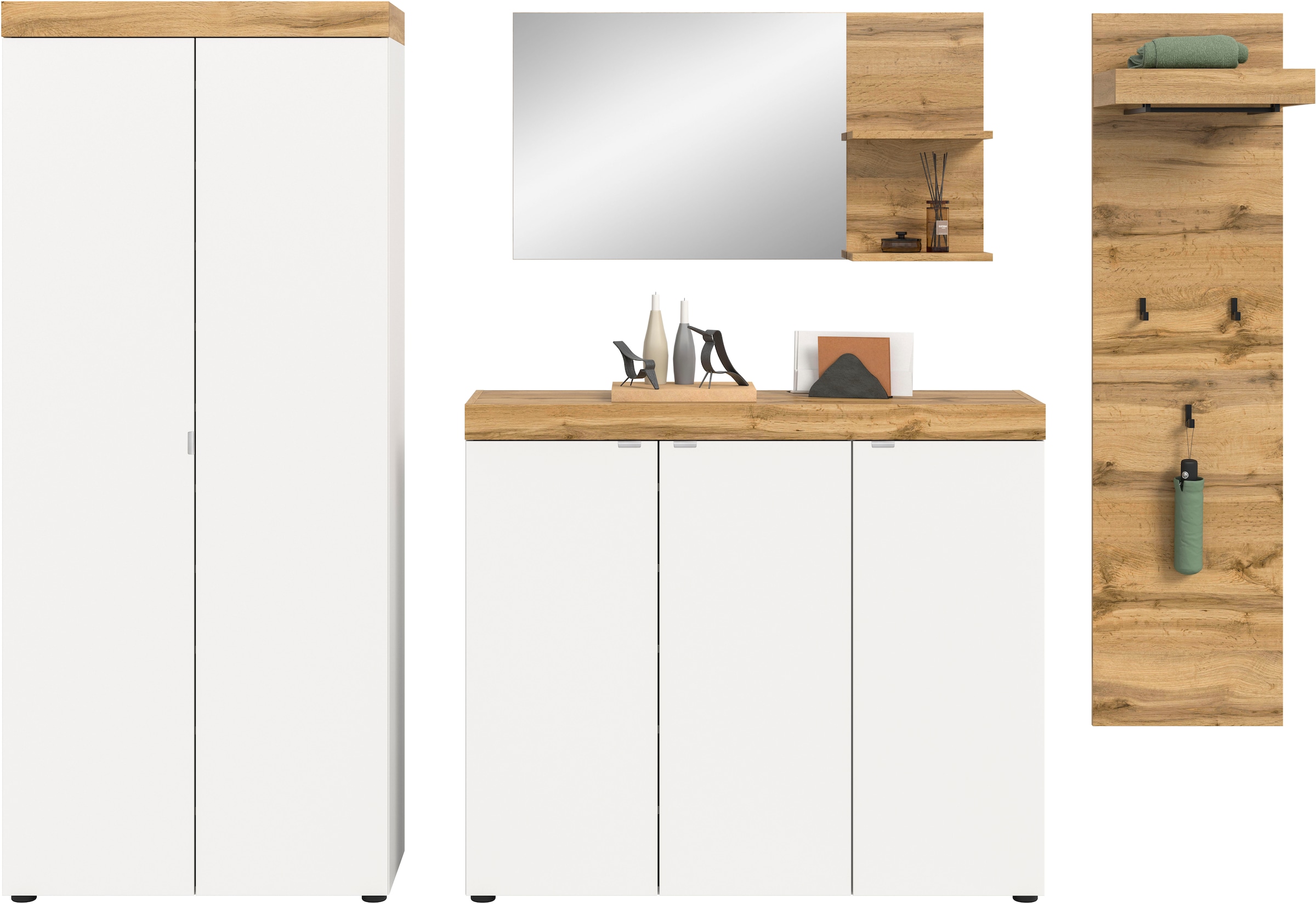 GOODproduct Garderoben-Set »MAMBO II, 4-teilig, TOPSELLER!, hängend oder stehend montierbar« 4 Stk. tlg.