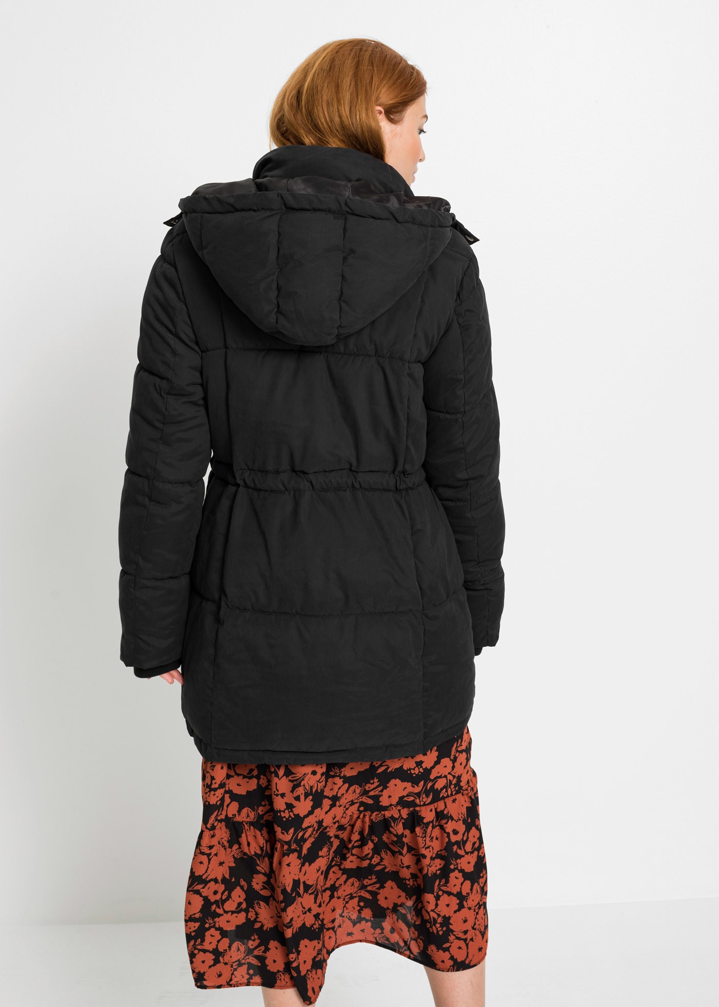 bonprix Veste d'hiver »Winterjacke mit verstellbarem Taillenbündchen« mit Kapuze Winterjacke mit abnehmbarer Kapuze und verstellbarem Taillenbündchen