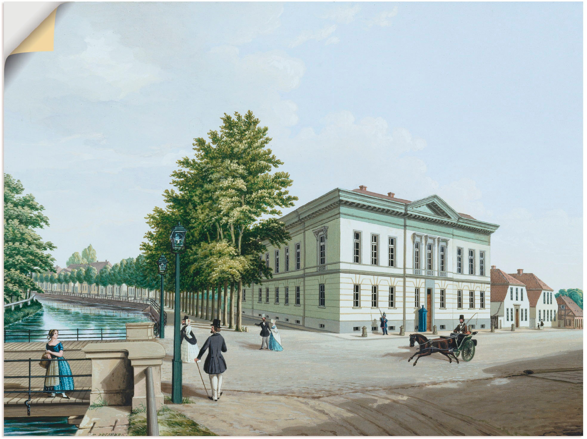 Image of Artland Wandbild »Das Prinzenpalais in Oldenburg. Um 1848«, Gebäude, (1 St.), in vielen Grössen & Produktarten -Leinwandbild, Poster, Wandaufkleber / Wandtattoo auch für Badezimmer geeignet bei Ackermann Versand Schweiz