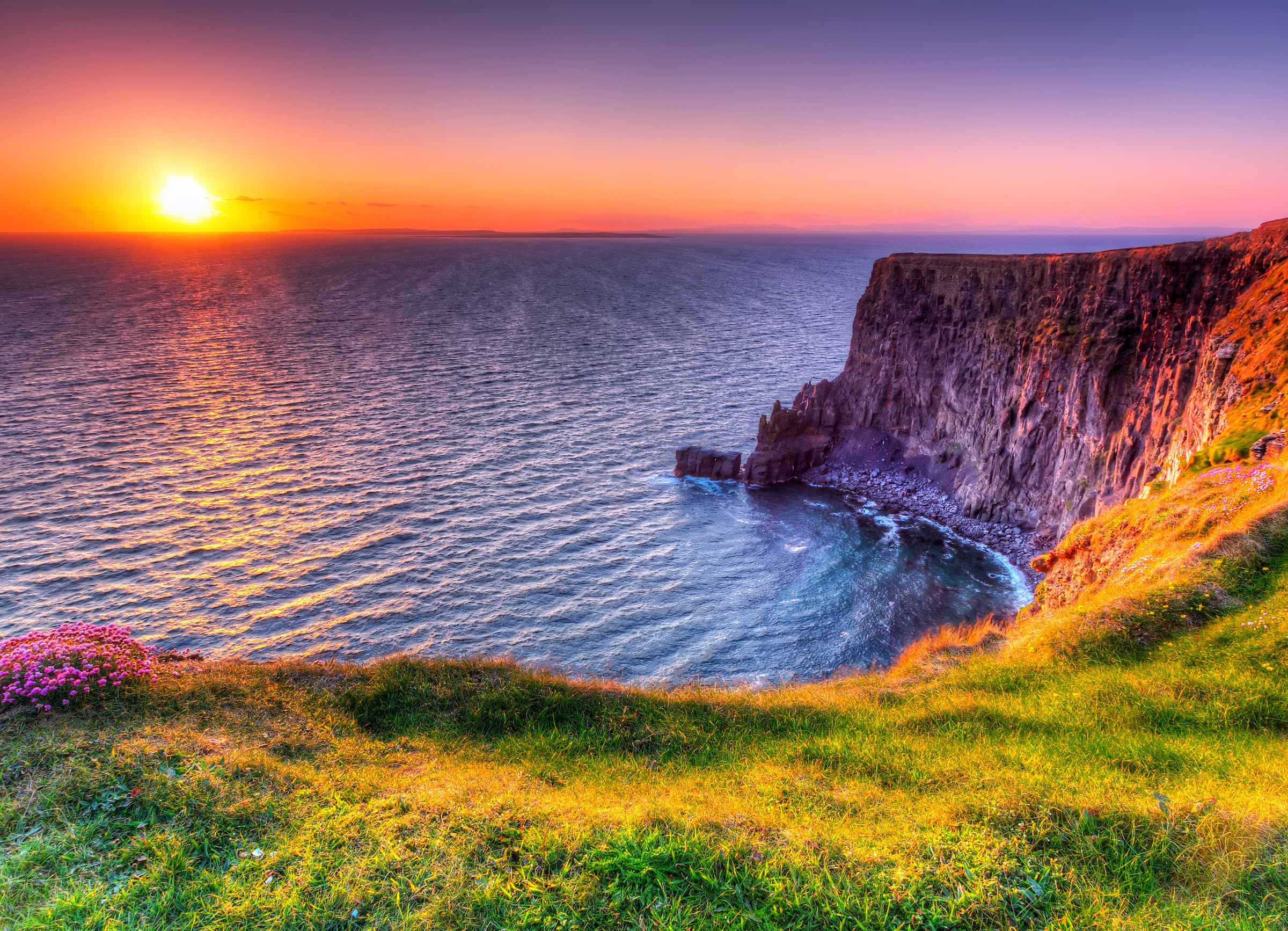 Image of Papermoon Fototapete "Sunset at Moher Cliffs" glatt