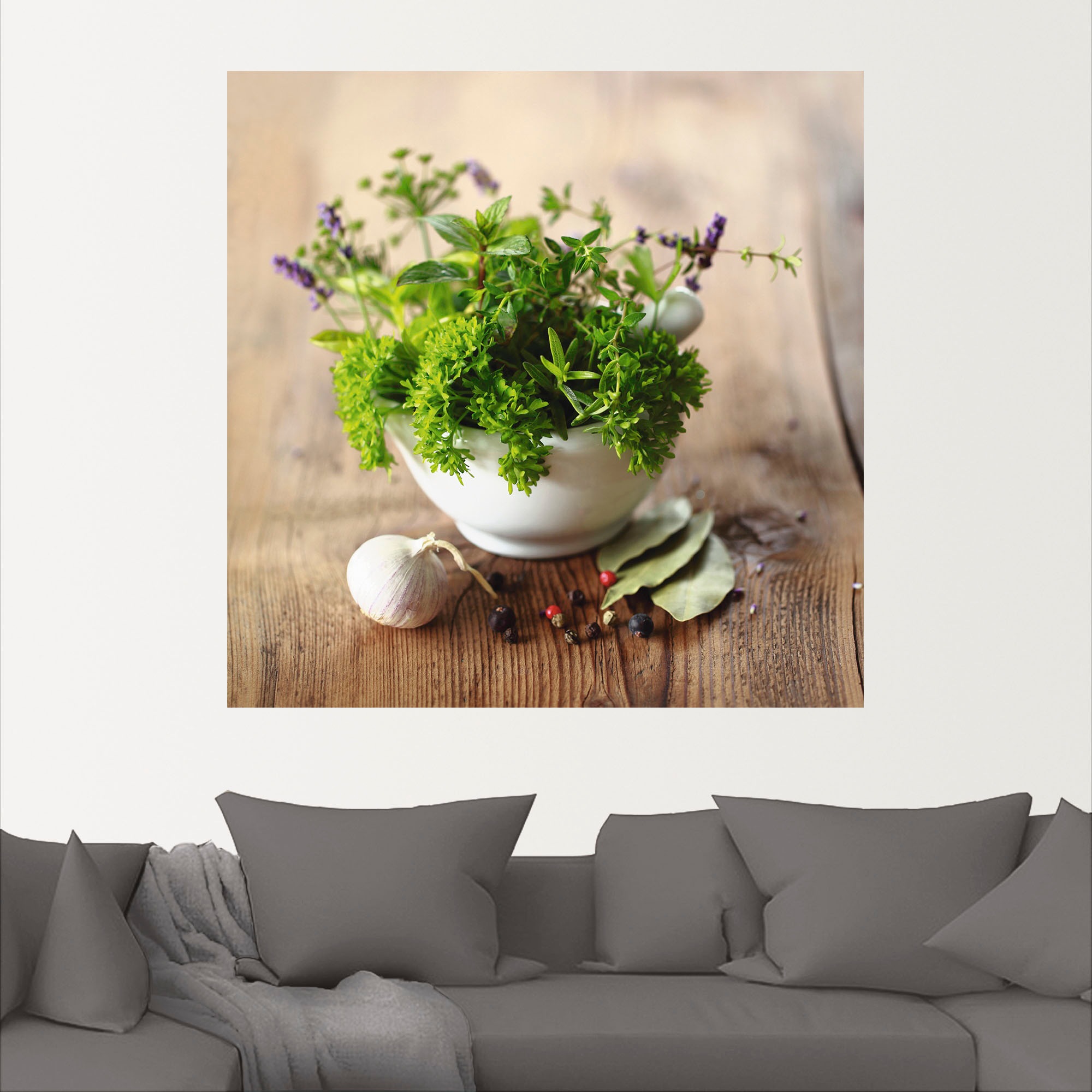 Artland Wandbild »Verschiedene Kräuter - Küche«, Arrangements, (1 St.), als Alubild, Outdoorbild, Leinwandbild, Poster, Wandaufkleber