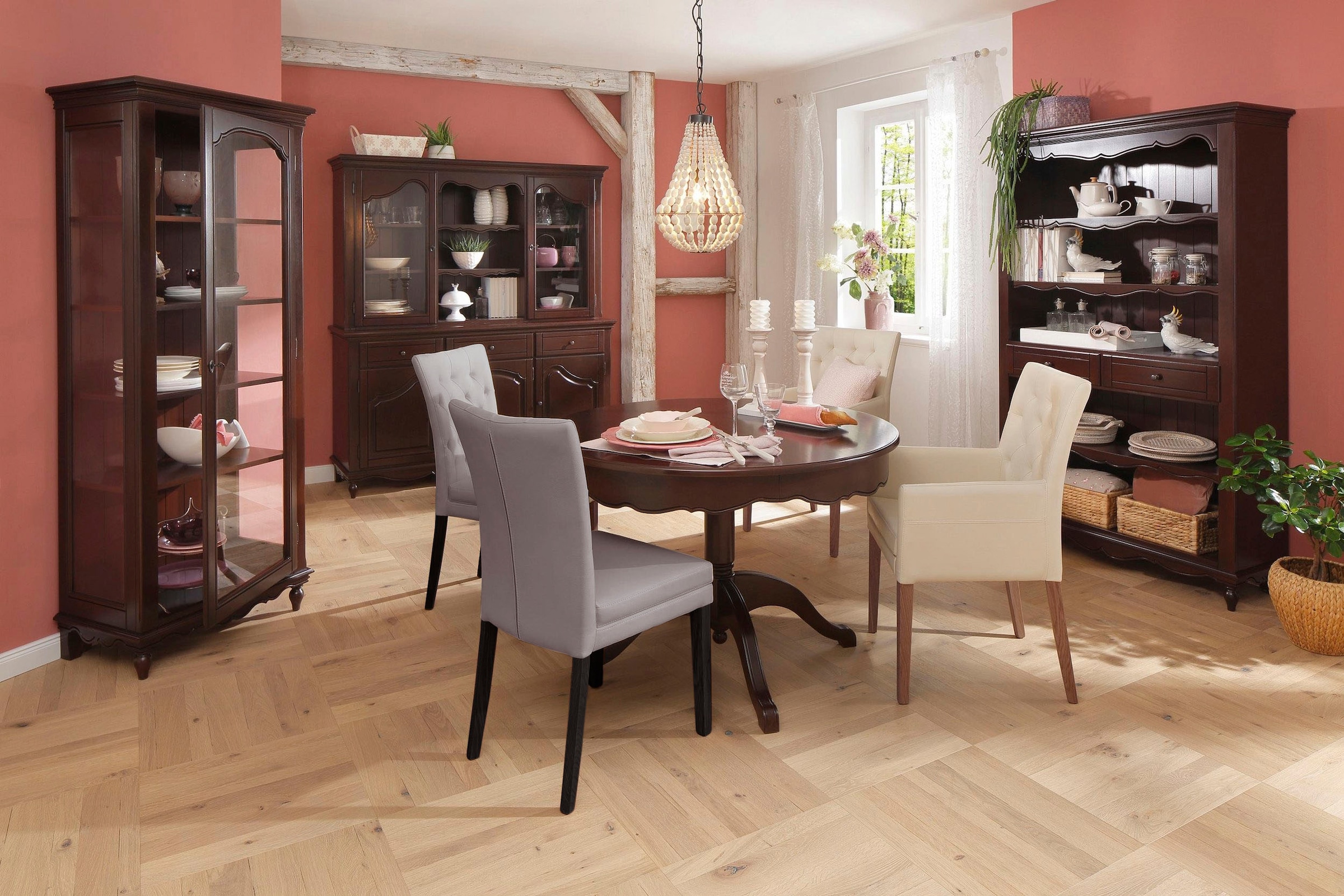 Home affaire Chaise à 4 pieds »Colorado« (Set) 2 cuisBeine aus Buche, wengefarben lackiert, Im 2er, 4er oder 6er-Set