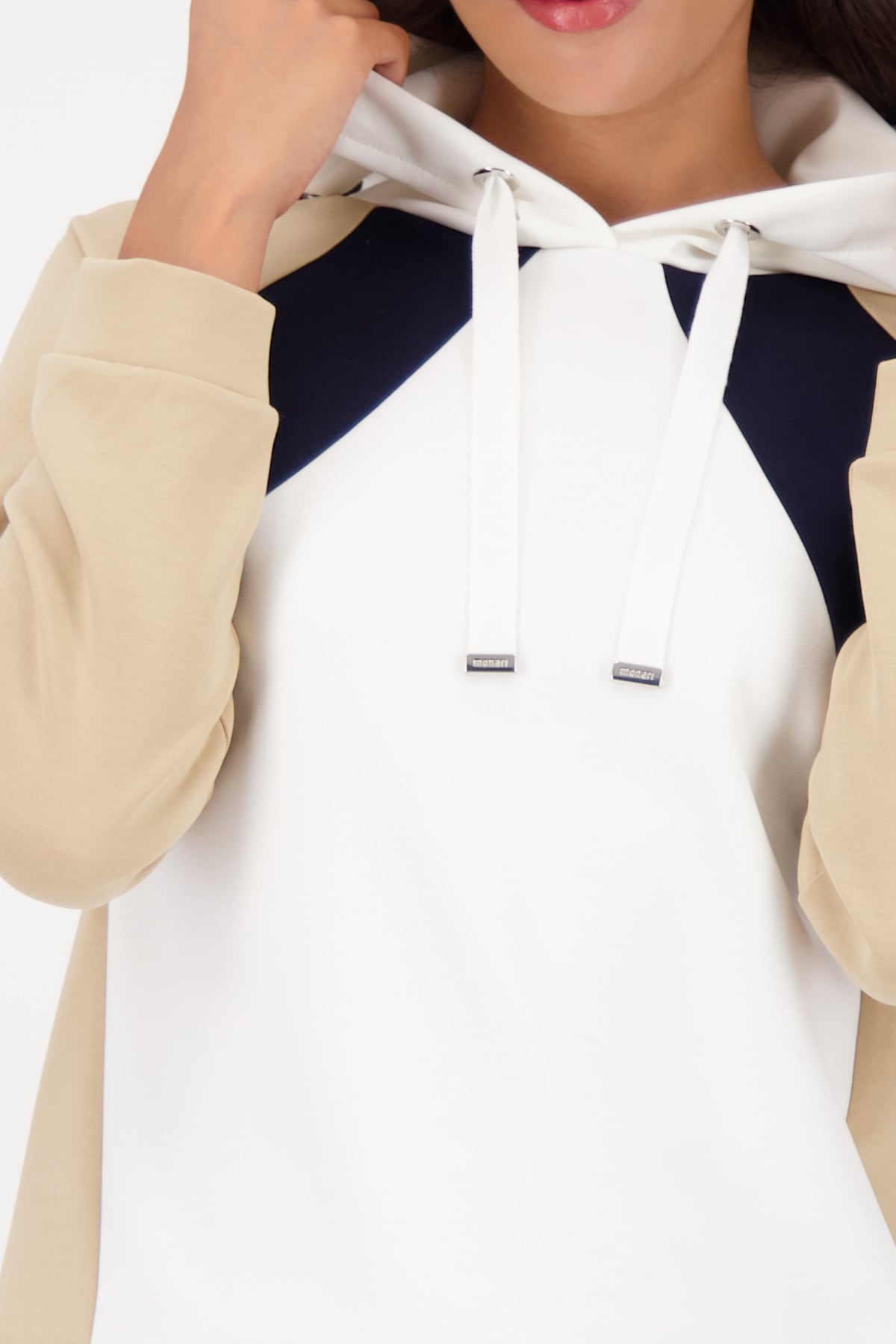 Monari Sweat à capuche »Sweatshirt Colorblock« Regular fit mit Rundhalsausschnitt