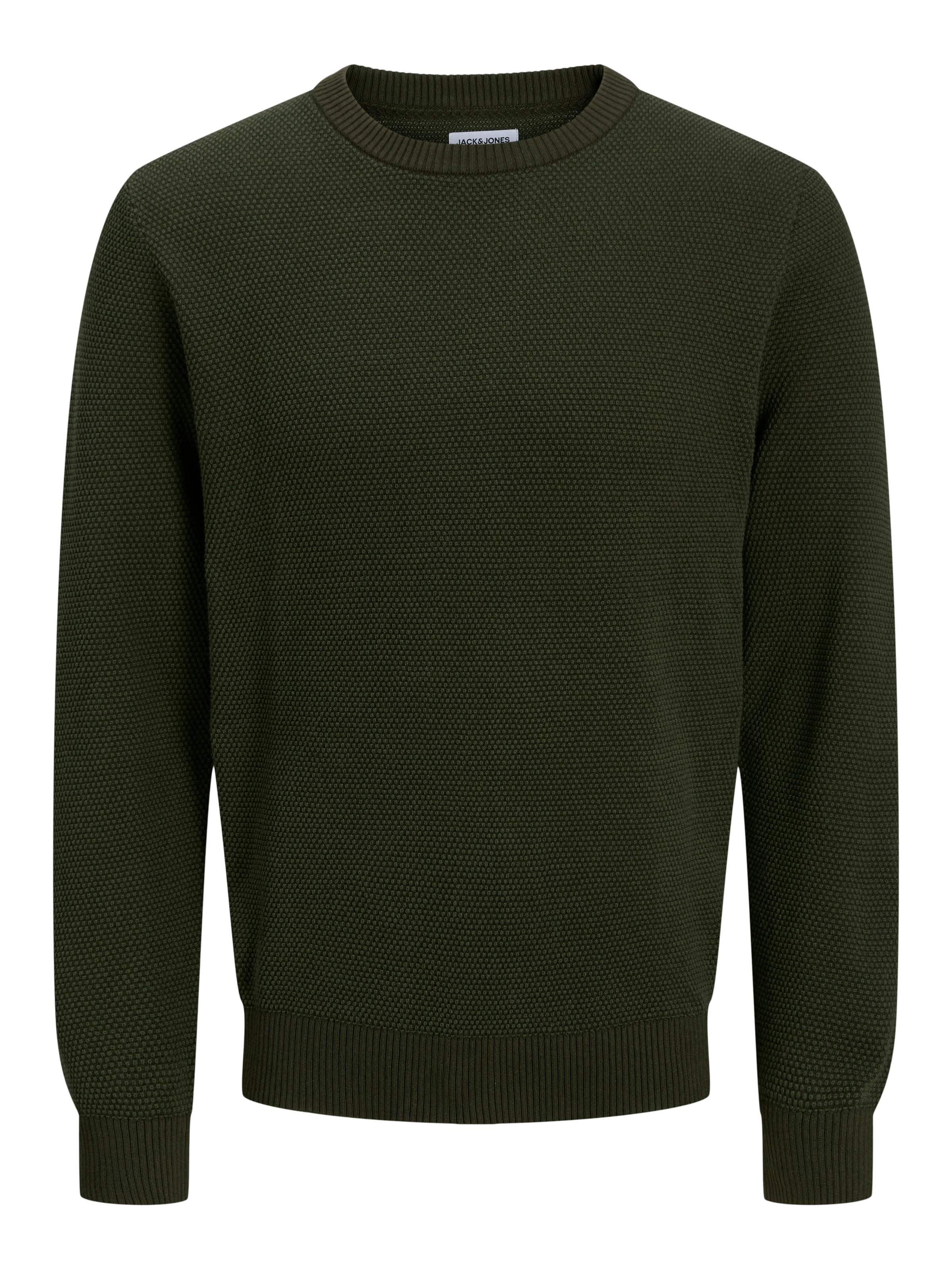 Jack & Jones Rundhalspullover »JJEGLOBE KNIT CREW NECK NOOS« in Strick Optik