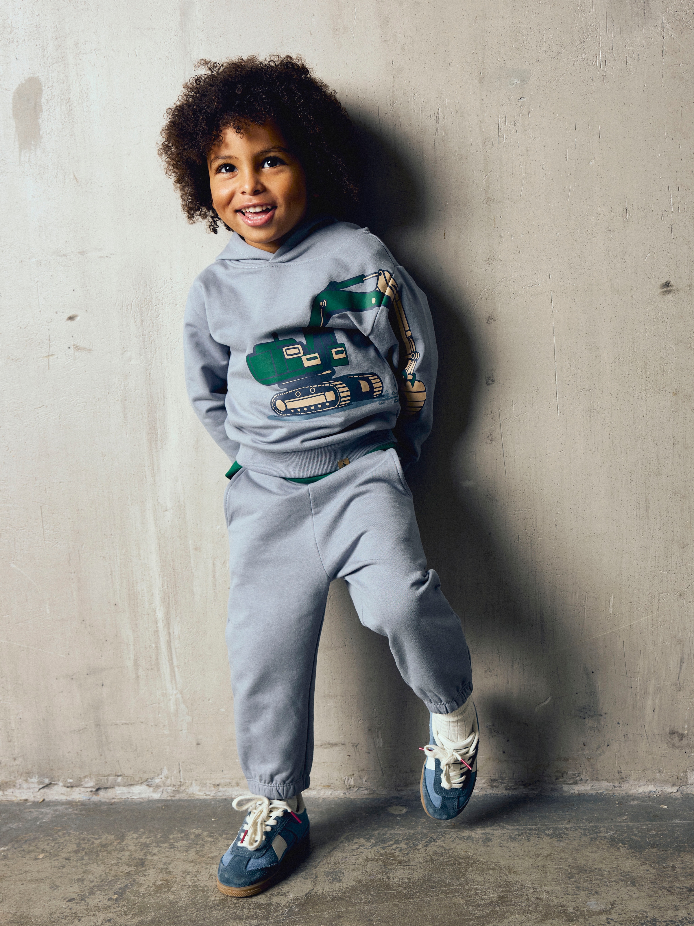 Name It Sweat à capuche »NMMNERO LS NREG SWEAT WH BRU«, mélange coton, coupe régulière
