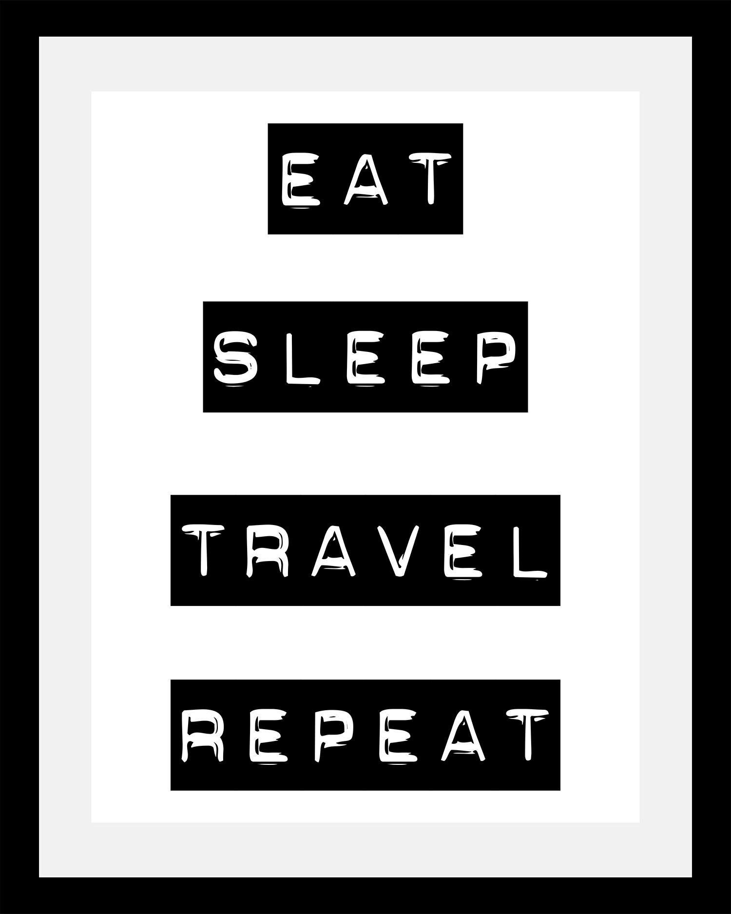 Image of queence Bild "eat" Motivationsbilder Schriftzug Schwarz-Weiss Sprüche & Texte HD Premium Poster-Druck inkl. Holzrahmen