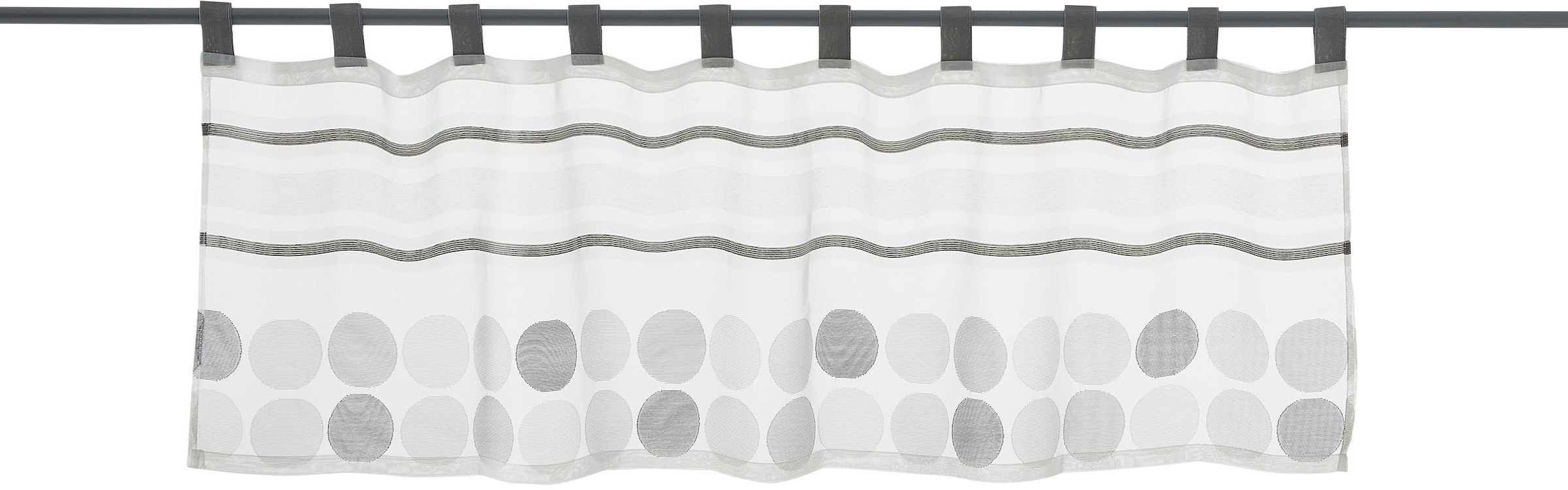 Image of decolife Scheibengardine "Malie" Schlaufen 1 Stk. tlg. HxB: 45x140, Scheibengardine mit Webstruktur