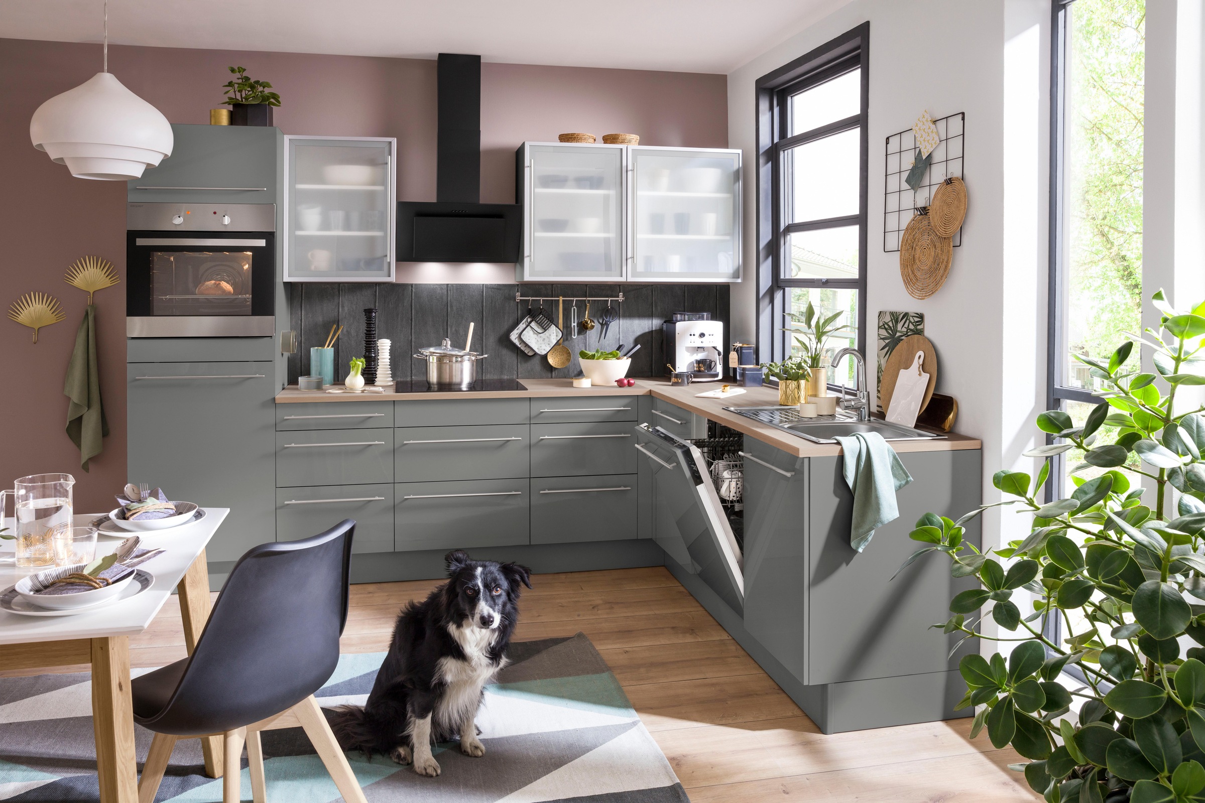 OPTIFIT Winkelküche "Bern" Stellbreite 285x225 cm, wahlweise mit E-Geräten