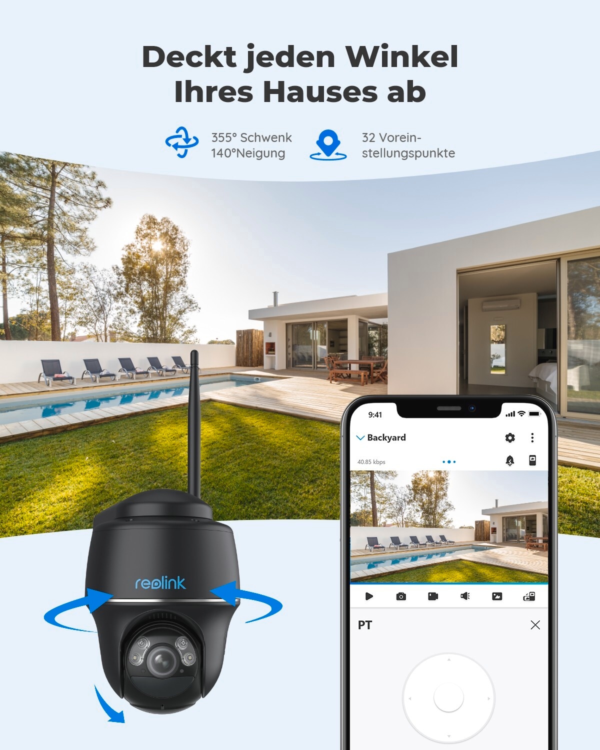 Reolink Überwachungskamera »Argus Series B430-B Battery-WiFi«, Aussenbereich