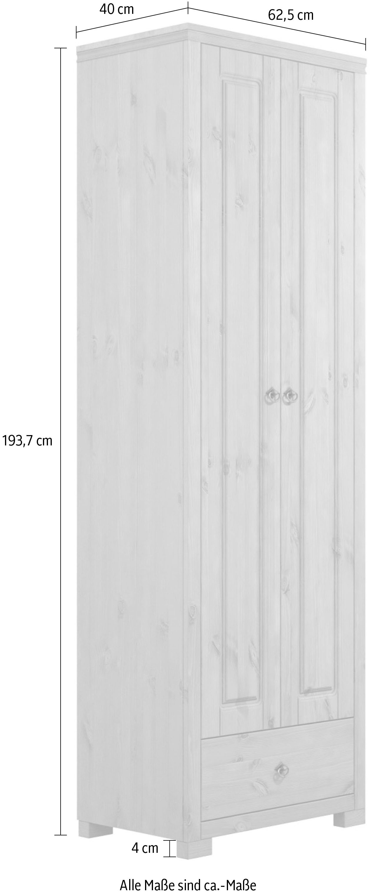 Home affaire Armoire vestiaire »Gotland, Drehtürenschrank, Garderobe« aus massiver Kiefer, FSC®-zertifiziert, Höhe 193 cm