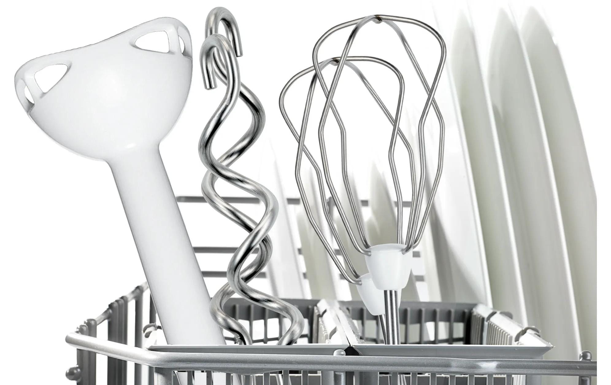 BOSCH Handmixer »ErgoMixx MFQ36440, Edelst. Rührbesen/Knethaken, 5 Stufen, Mixfuss, weiss« 450 W Mixbecher, ergonom. Soft-Touch-Griff, Made in Europe