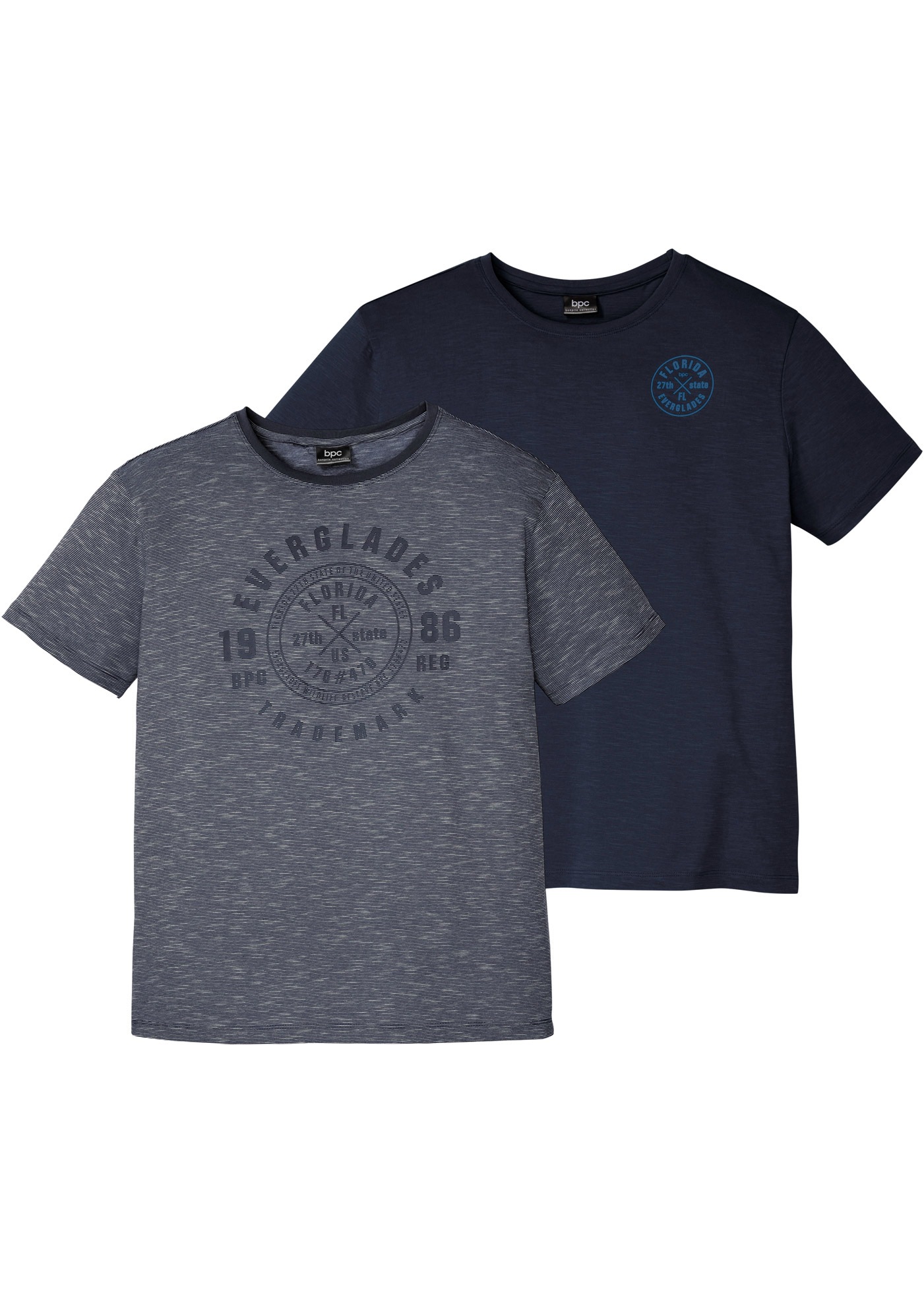 Image of bonprix T-Shirt Packung, 2 Stk. Regular Fit, Kurzarm-Design, mit modischem Druck