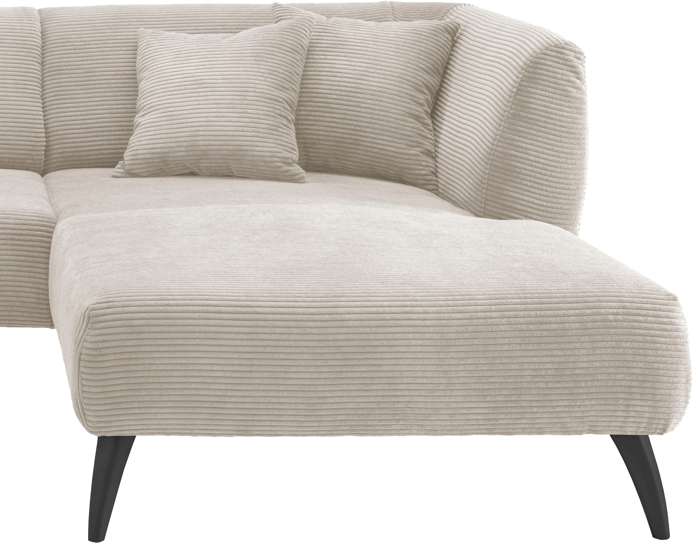 INOSIGN Ecksofa »Colori L-Form«, Holzfussfarbe wählbar, inkl. 4x Zierkissen
