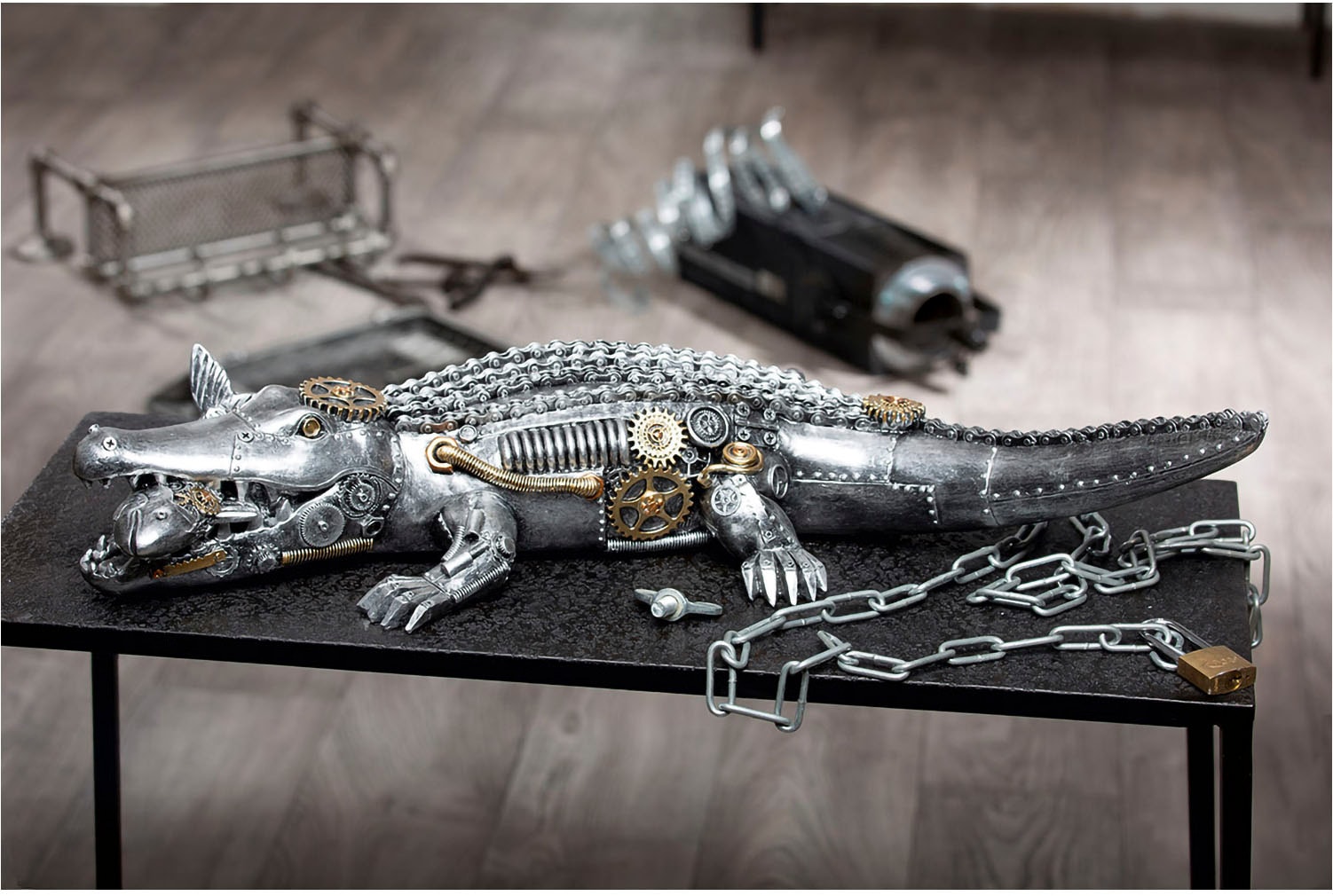 Image of Casablanca by Gilde Tierfigur "Skulptur "Steampunk crocodile""