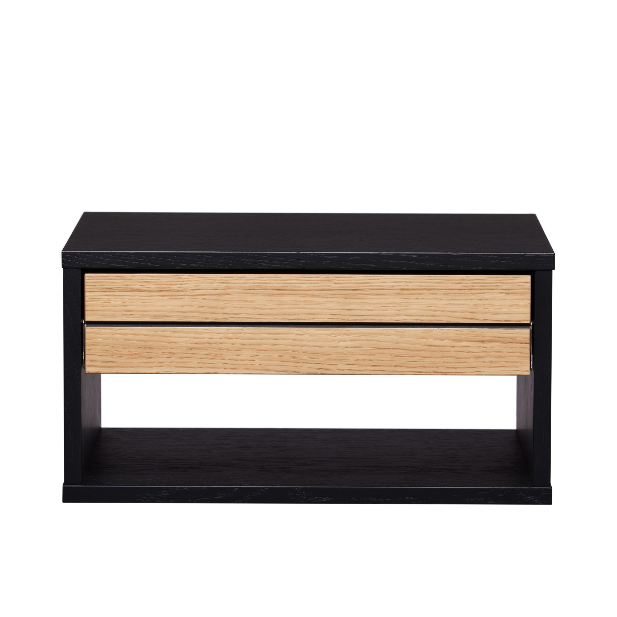 Woodman Nachttisch "Stripe Nako, Nachtkommode" mit Echtholzfurnier aus Eiche, Breite 42, 8 cm, mit 1 Schublade, FSC