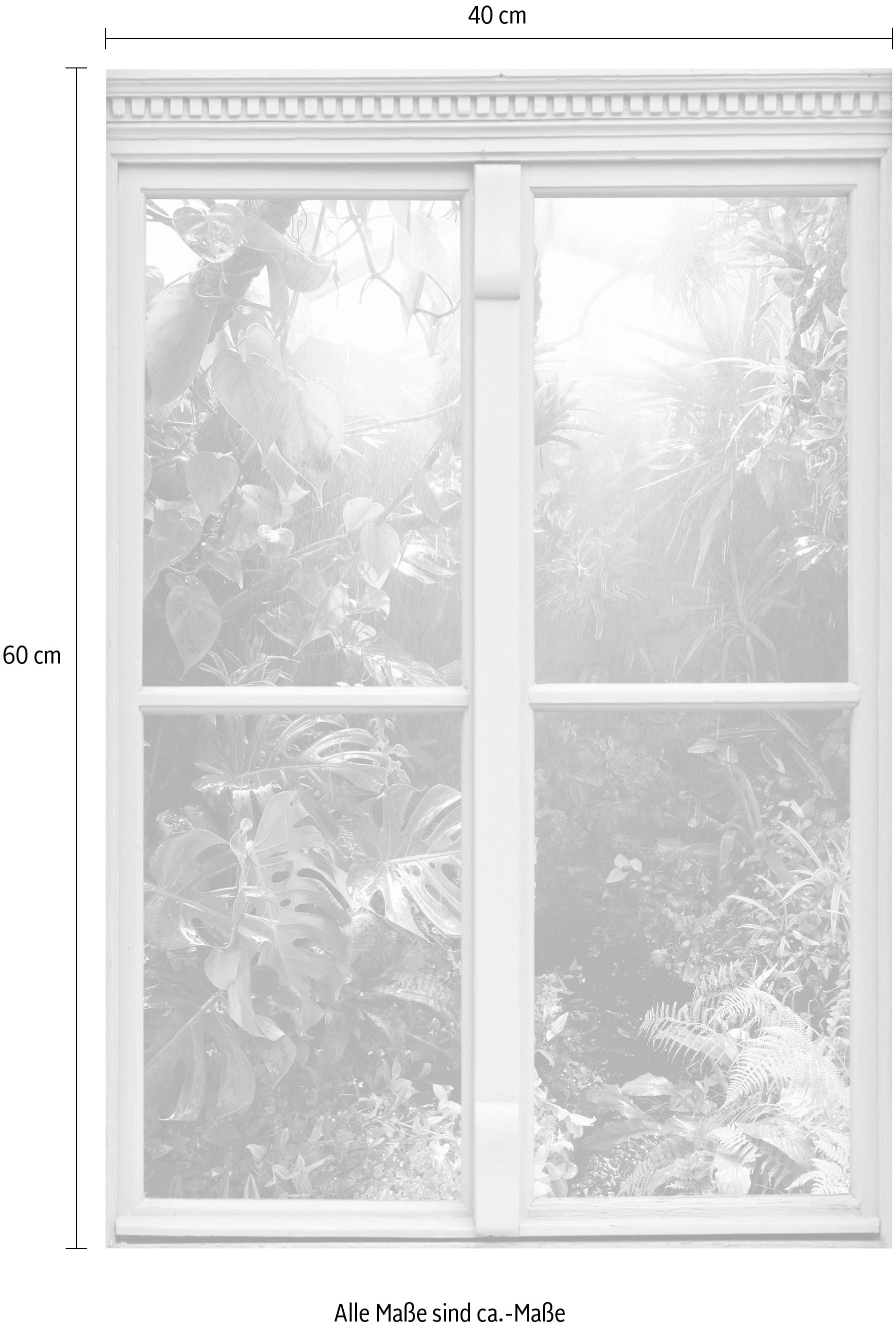 queence Wandsticker »Regenwald«, Wandsticker, Wandbild, selbstklebend, 3D, Fenster